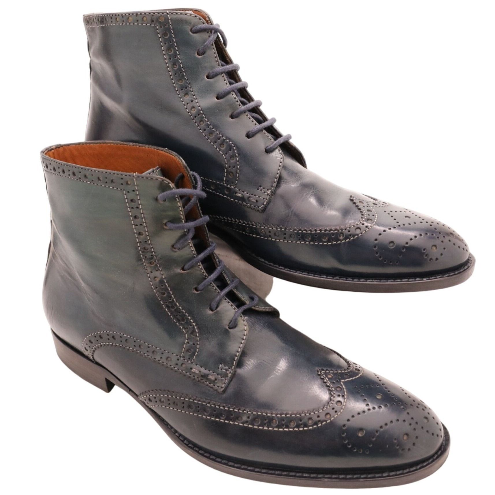 NAVYBOOT Navyboot Italy Navy Blue Leather Wingtip Chukka Boots Men 7 Size US 7 / EU 40 - 9 Thumbnail