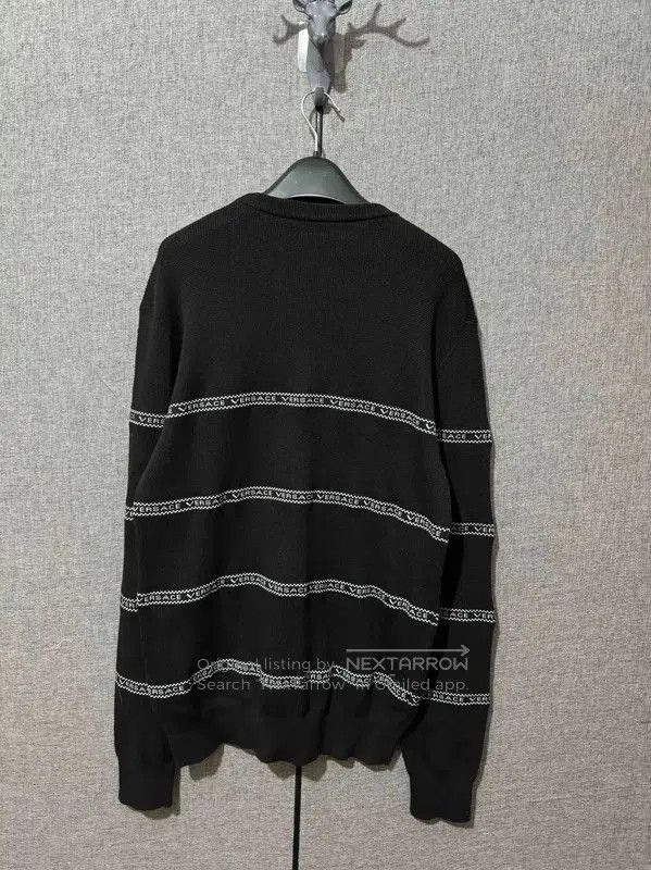 Versace Black Wool Pullover with Logo Embroidery .