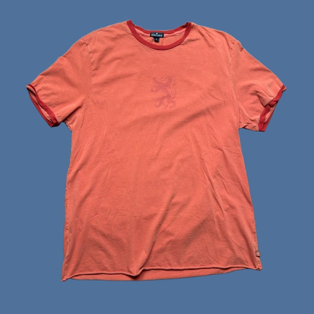 James Perse Short Sleeve Lion Crew Neck Orange T Shirt Mens XL