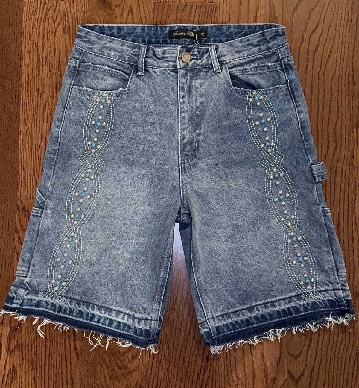 Purple Studded Jorts- indigo Size US 32 / EU 48 - 1 Thumbnail
