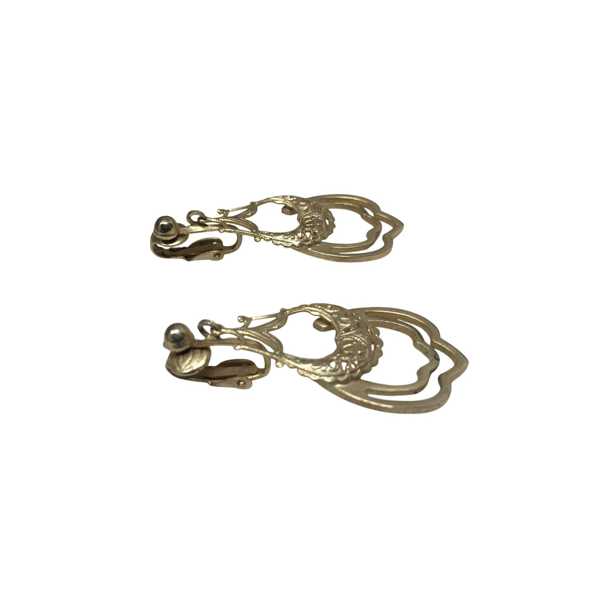 Other Women's Filigree Design Clip on Gold Tone Dangle Earrings Size ONE SIZE - 2 Thumbnail