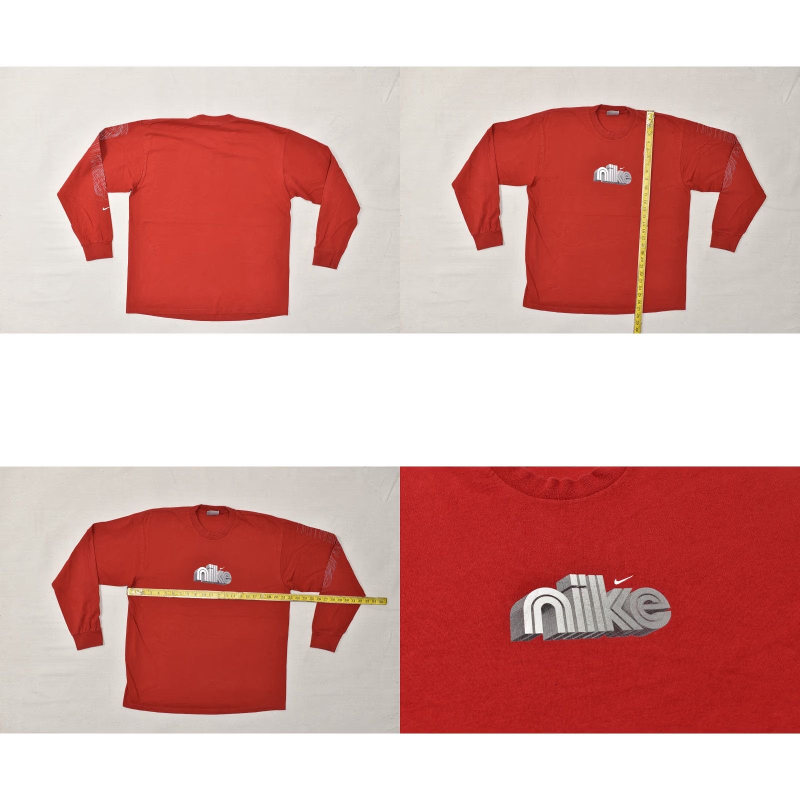 Nike VINTAGE Nike Mens L Red Long Sleeve Graphic Tee Made in USA 90s Streetwear Shirt Mens Size US L / EU 52-54 / 3 - 8 Thumbnail