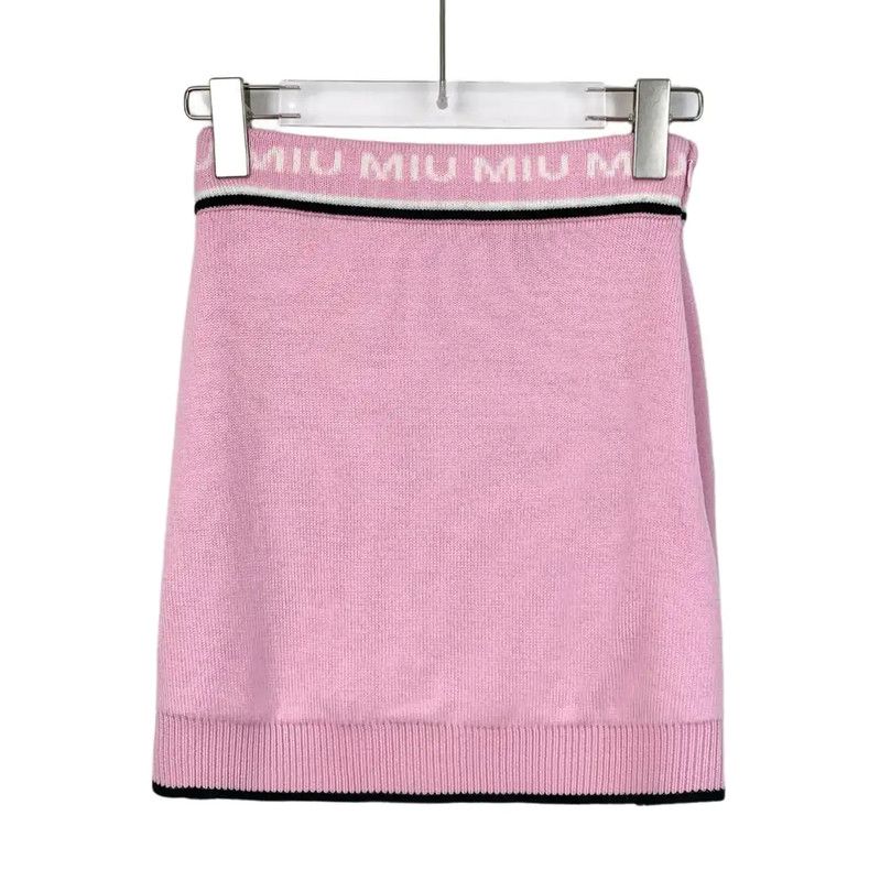 Miu Miu Pink Wool Mini Skirt 0089