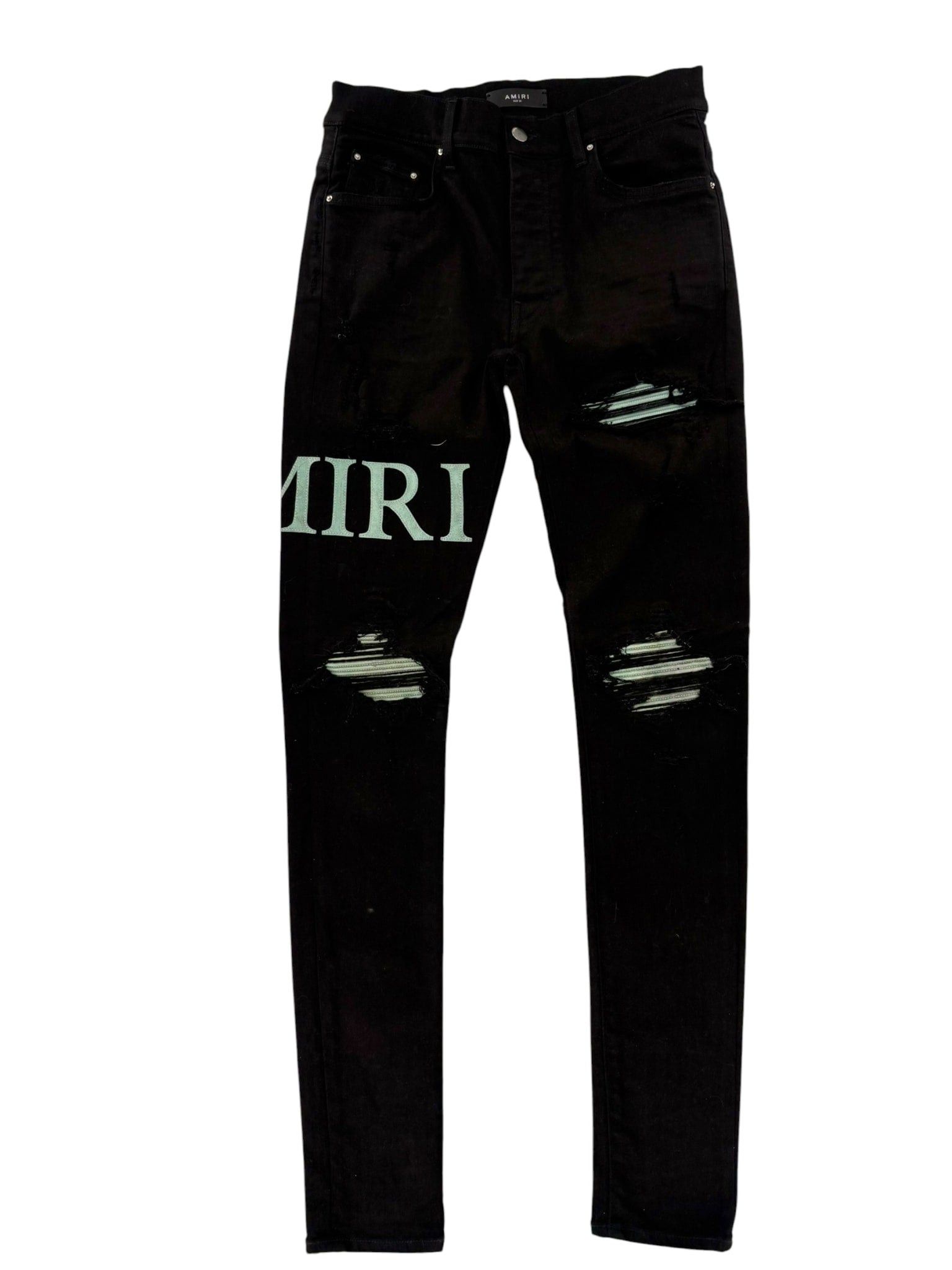 Amiri Logo Patch MX1 Ribbed Mint Green Size US 31 - 1 Thumbnail