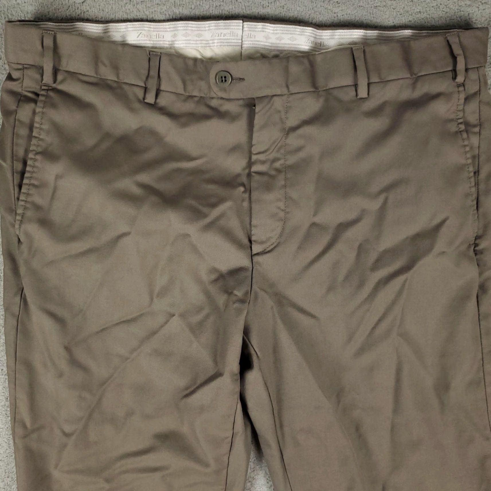 Zanella Vintage Zanella Wool Dress Pants Mens 36x29 Brown Flat Front Trousers Chino Business Casual Formal Mens Size US 36 / EU 52 - 2 Thumbnail