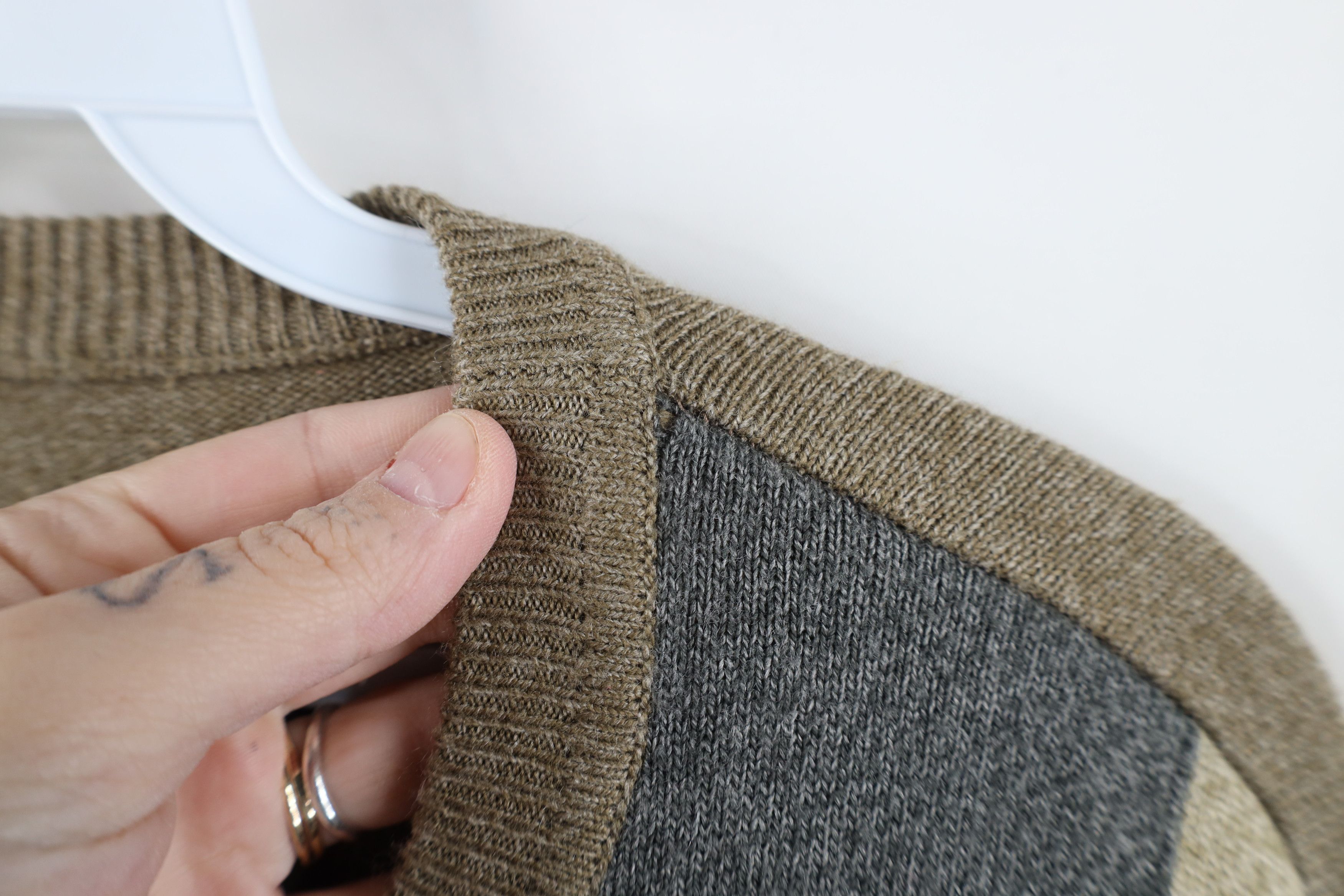 Vintage Vintage 90s Streetwear Patchwork Knit Crewneck Sweater Size US XXL / EU 58 / 5 - 4 Thumbnail