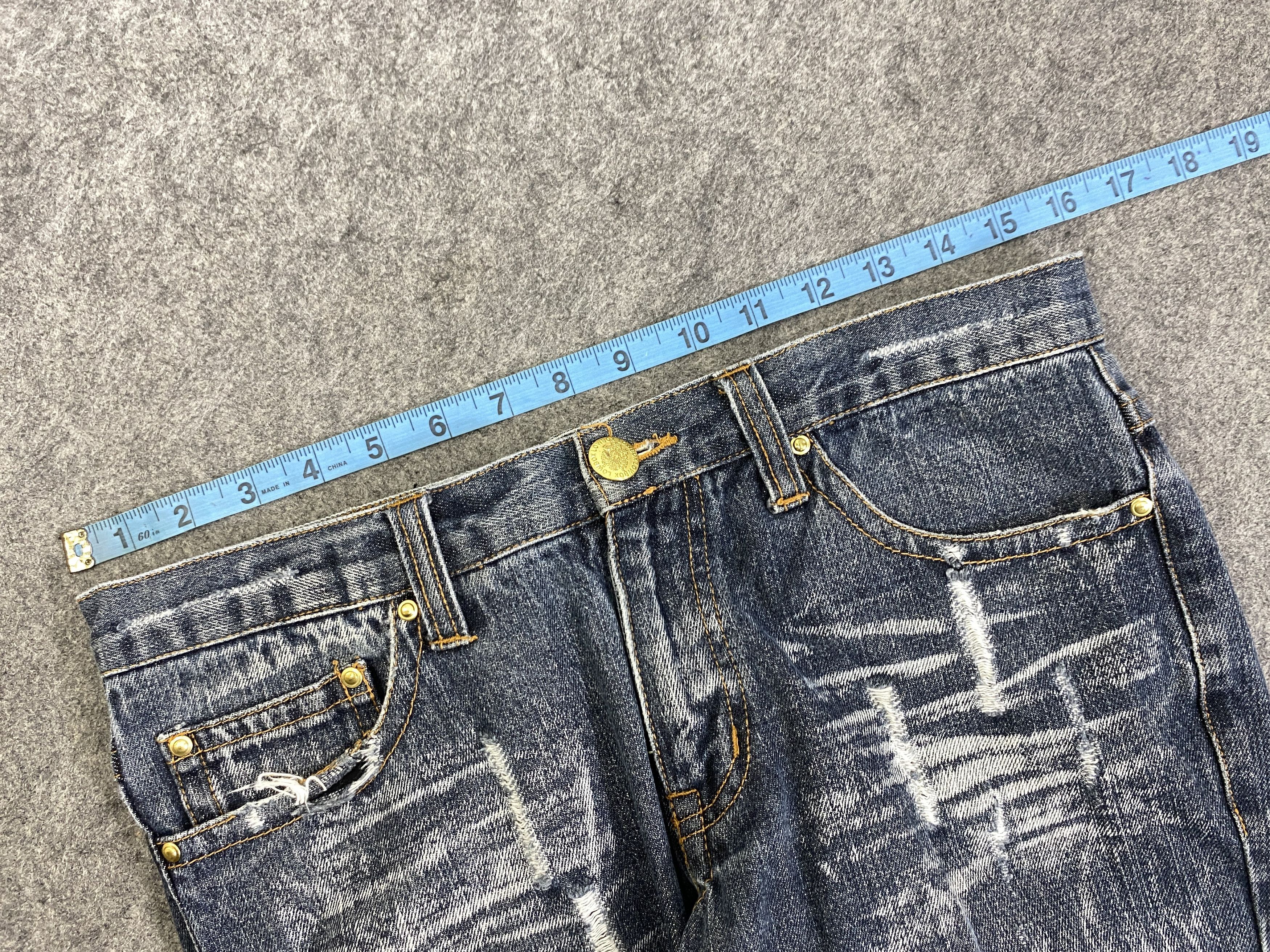 If Six Was Nine Distressed Blue LowBox Flare Jeans Denim 32x33 - JN3265 Size US 32 / EU 48 - 5 Thumbnail