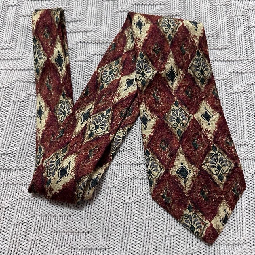 Altea Altea brown abstract diamond Italian silk tie Size ONE SIZE - 1 Thumbnail
