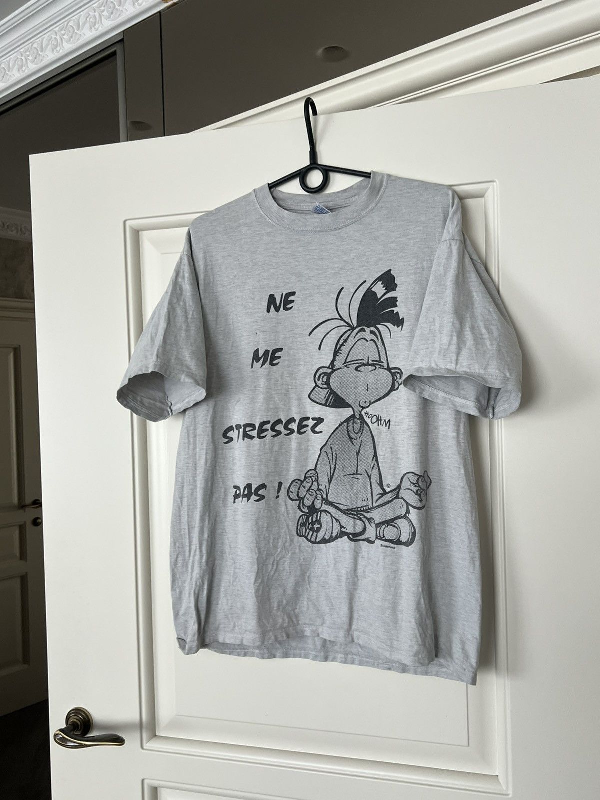 Vintage Vintage French Comic Tee “Ne Me Stressez Pas” Harry Gold 90s Size US L / EU 52-54 / 3 - 3 Thumbnail