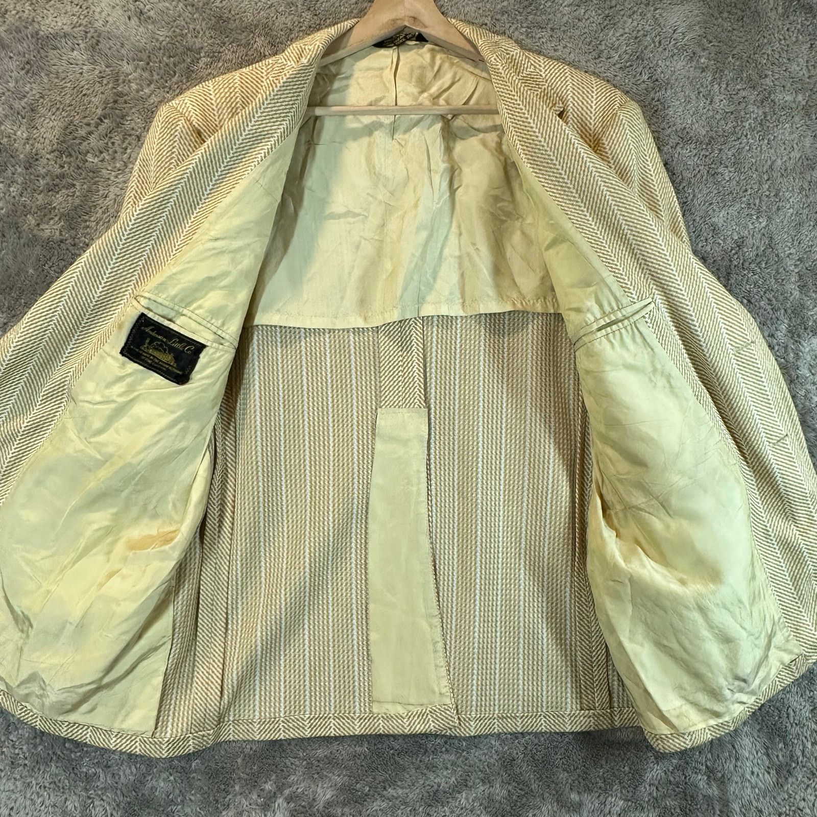 Other VTZ 70s Blazer Sport Coat Jacket Yellow Herringbone Size 42R - 3 Thumbnail