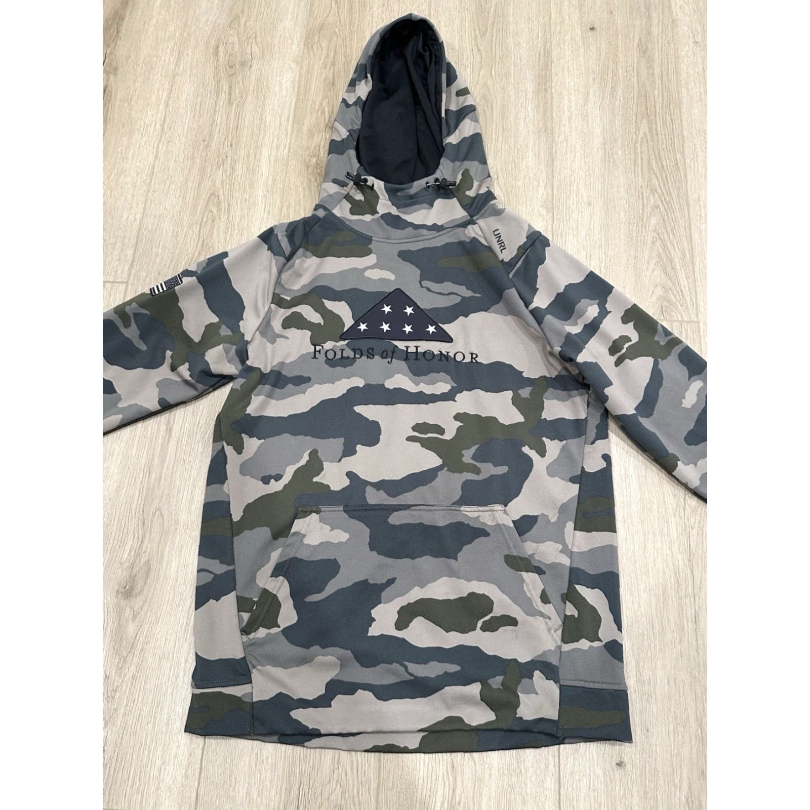 AMO Camo Sweatshirt Unrl Pullover Hooded Sweatshirt Small S Multicolor Camouflage Logo Embroidered **Unisex Adults** Colorful Fleece Hooded Size US S / EU 44-46 / 1 - 3 Thumbnail