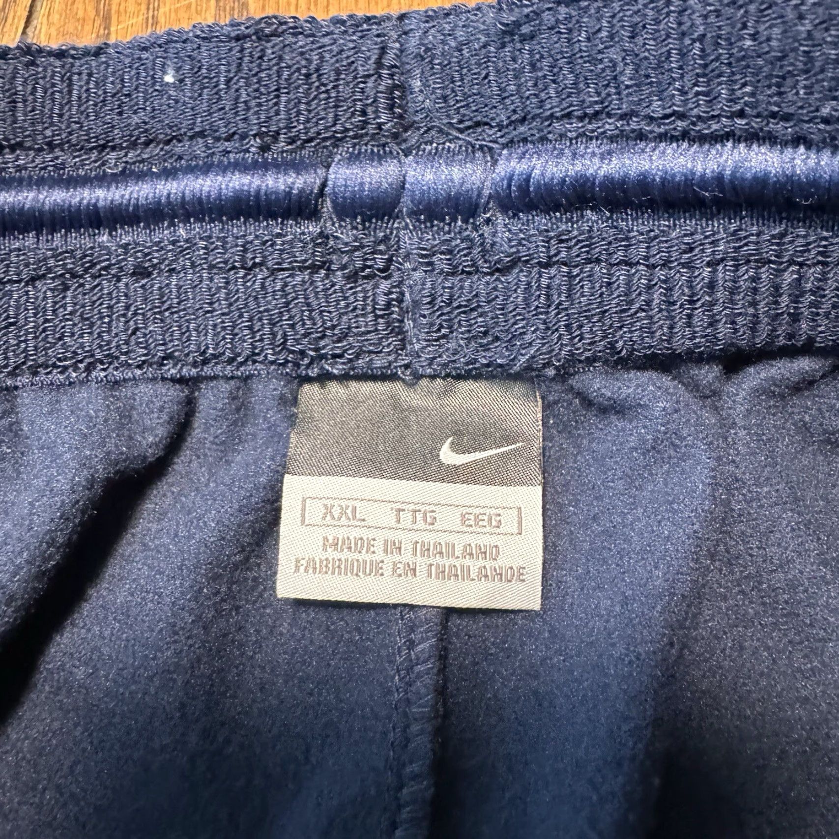 Nike VINTAGE Nike Elite Warmup Pants Mens XXL Blue White Orange Jogger Drawstring 90s Nike Mini Swoosh 33in Inseam Size US 39 - 5 Thumbnail