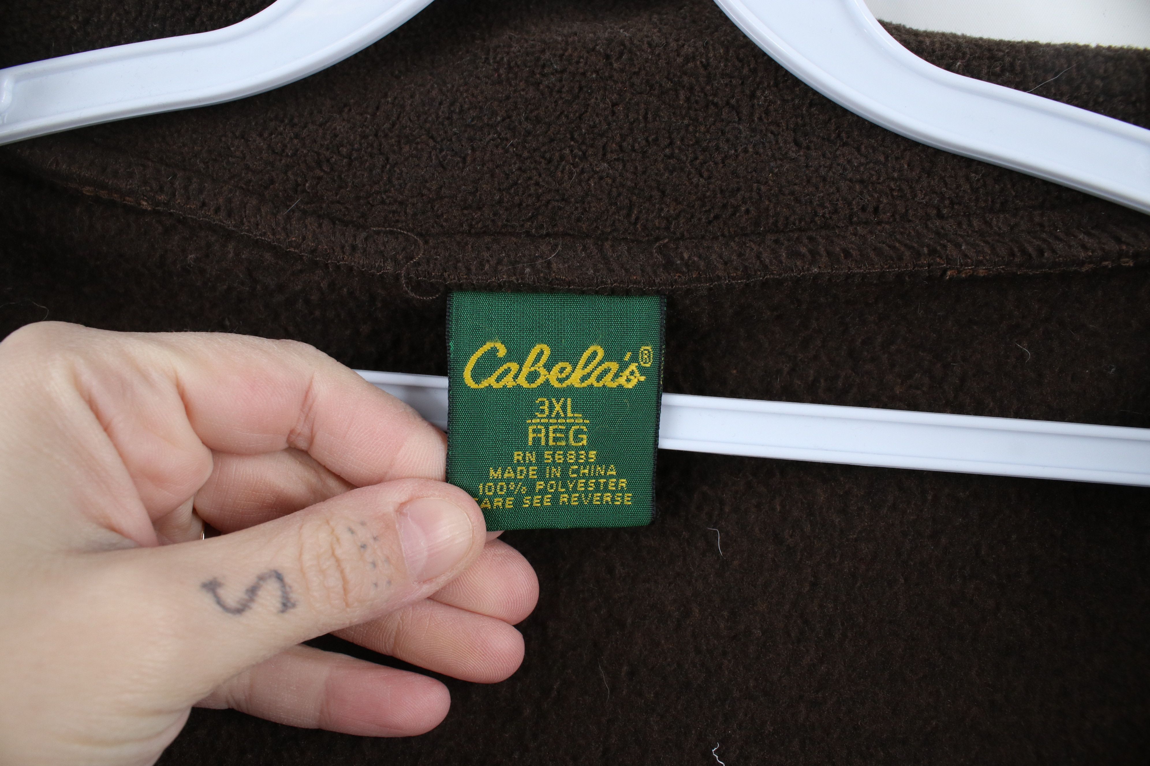 Cabelas × Vintage Vintage 90s Cabelas Trim Full Zip Fleece Jacket Brown Size US XXL / EU 58 / 5 - 10 Thumbnail