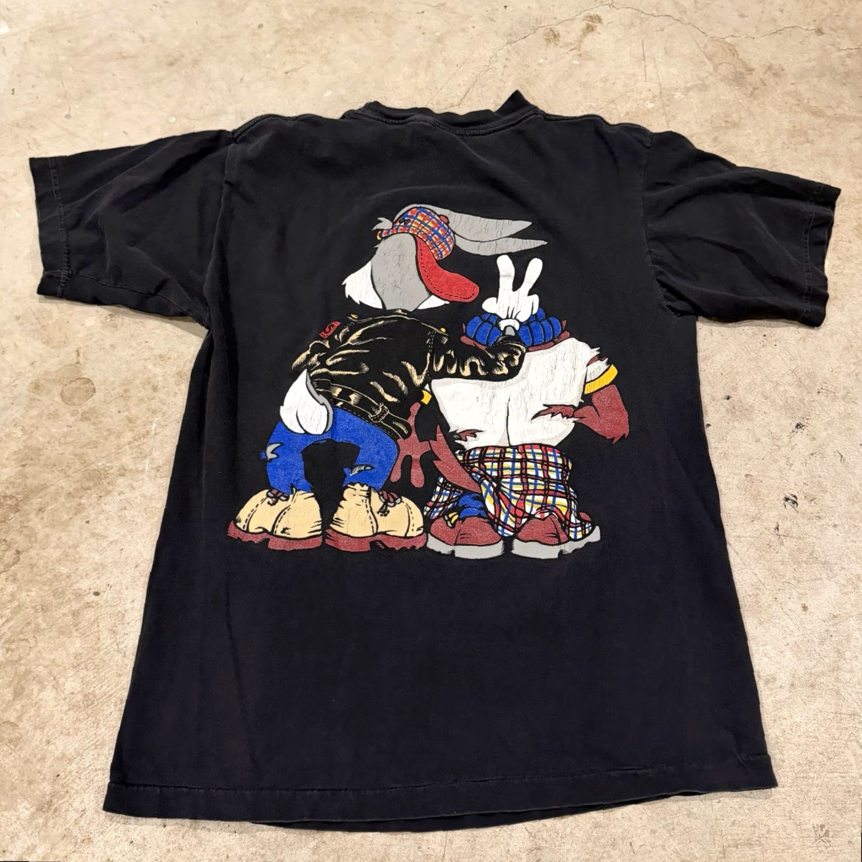Vintage VINTAGE Looney Tunes Taz & Bugs Bunny Hip Hop T Shirt Front Back Mens Large Size US L / EU 52-54 / 3 - 2 Thumbnail