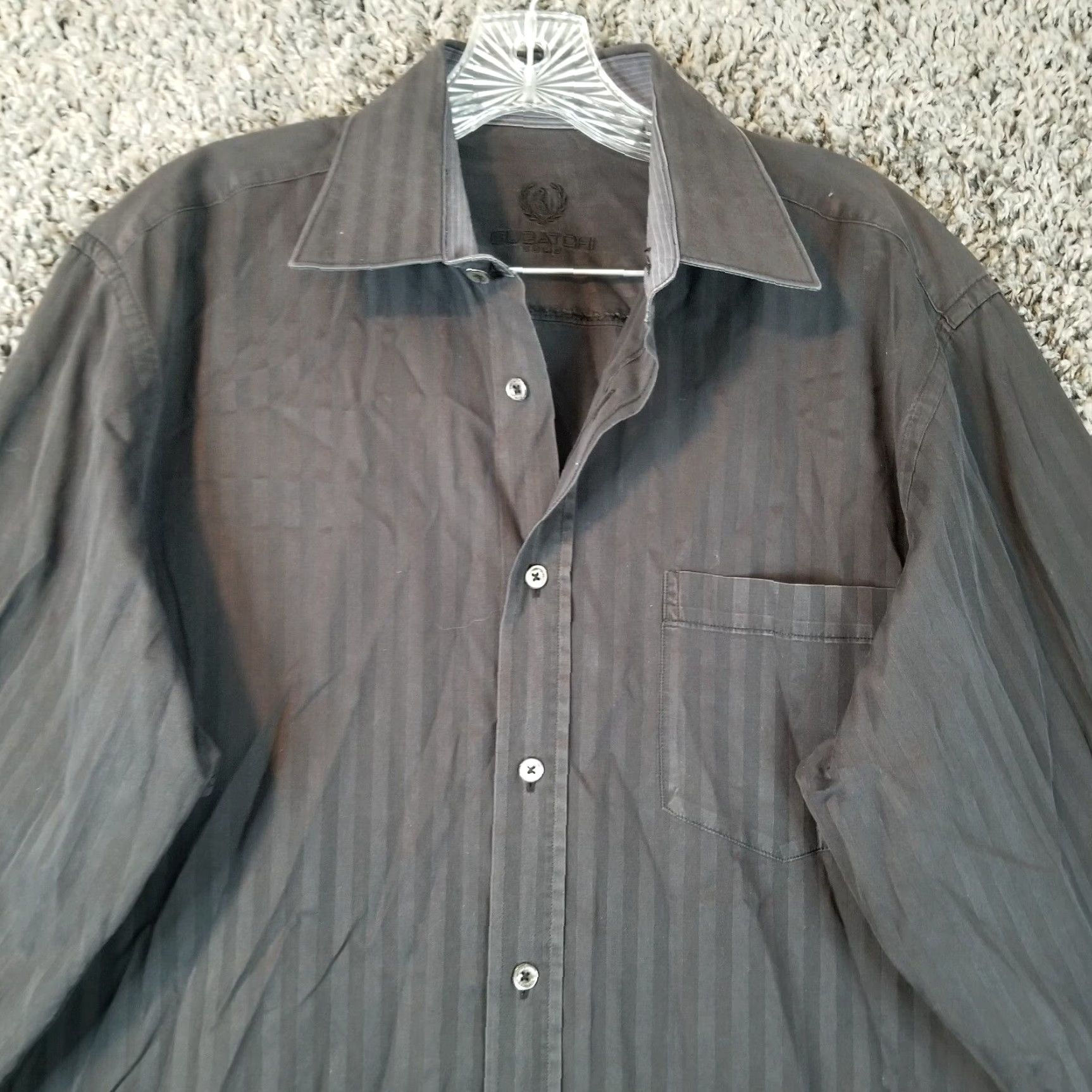 BUGATCHI BUGATCHI UOMO Button-Up Shirt Long Sleeve Black Classic Fit Mens Size L Size US L / EU 52-54 / 3 - 2 Thumbnail