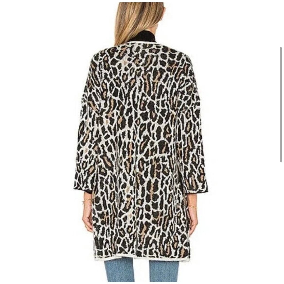 Joie Joie Berit Cardigan Animal Leopard Open Front Wool Blend, XS Size XS / US 0-2 / IT 36-38 - 3 Thumbnail
