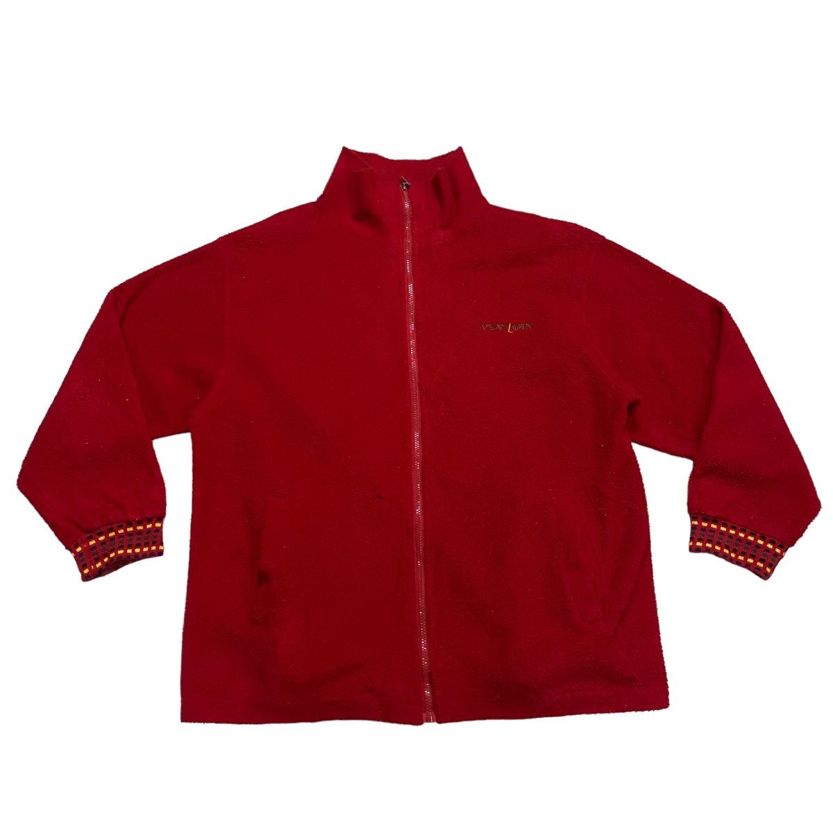 Vintage Yves Saint Lauren vintage big logo back zipper fleece Size US L / EU 52-54 / 3 - 6 Thumbnail