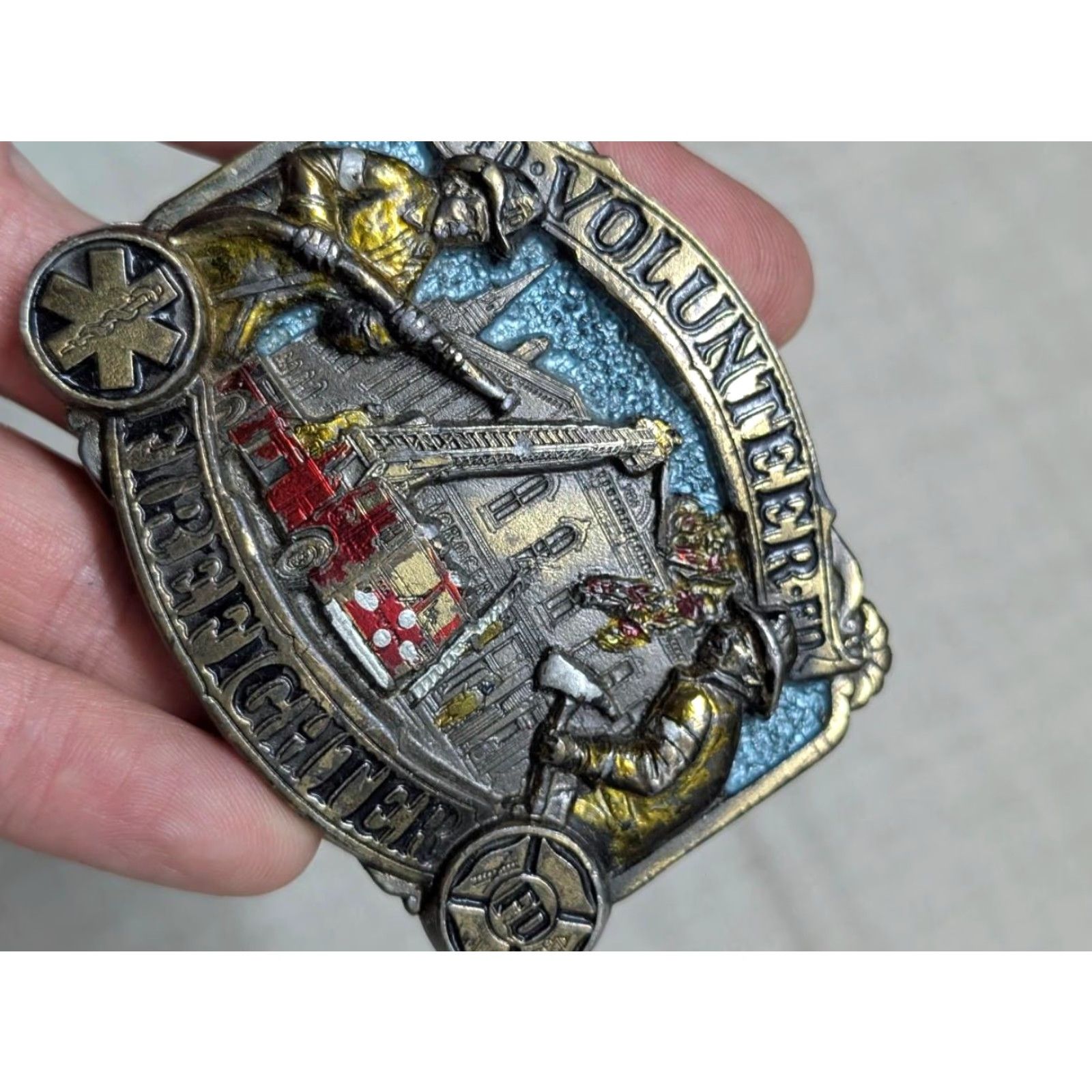 Vintage VINTAGE The Great American Buckle Company belt buckle FD western EMS rescue western Size ONE SIZE - 2 Thumbnail