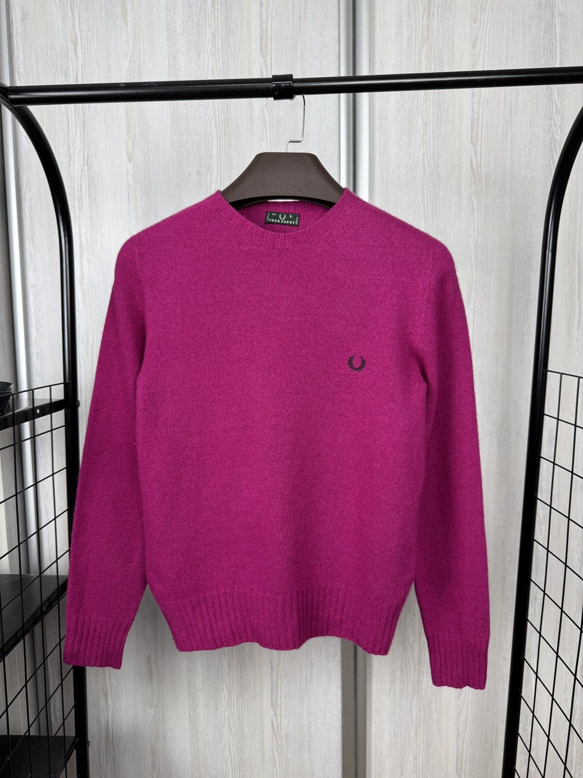 Fred Perry Fred Perry made in Italy Beta SPA wool cashmere pink sweater Size L / US 10 / IT 46 - 1 Thumbnail