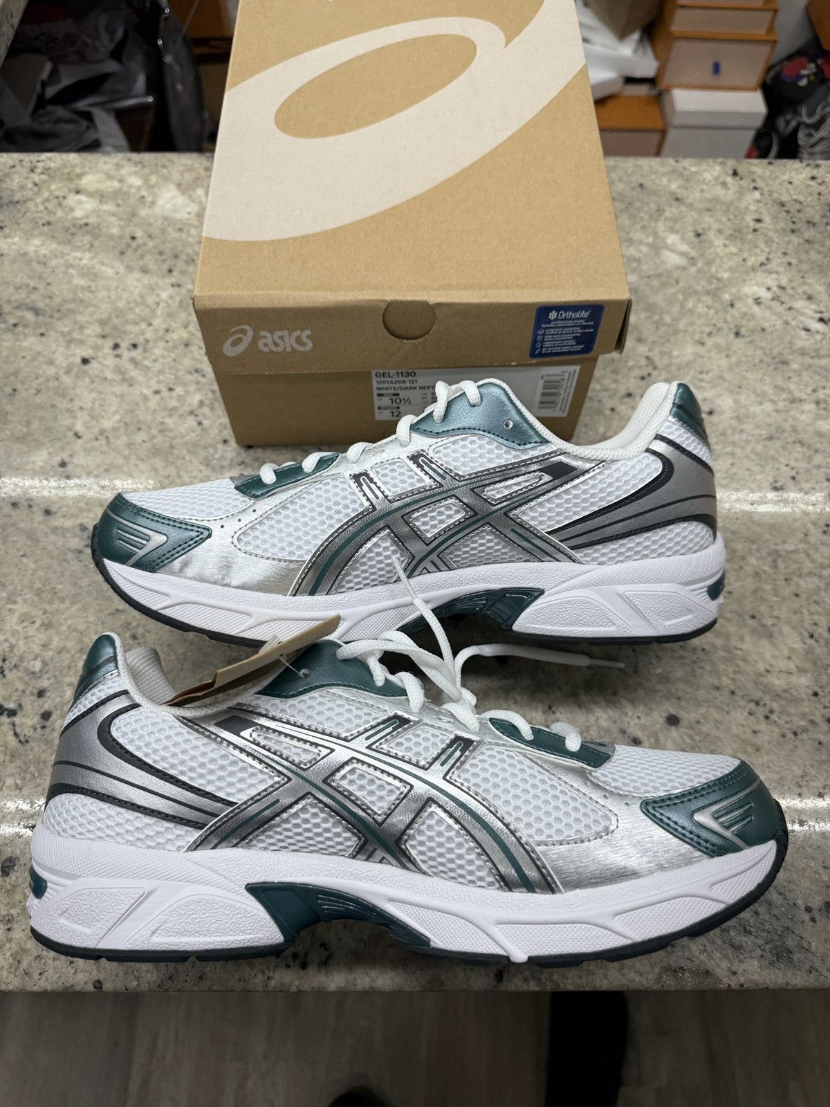 Asics Asic 1130 White/Dark Neptune Sneakers Size US 10.5 / EU 43-44 - 2 Thumbnail