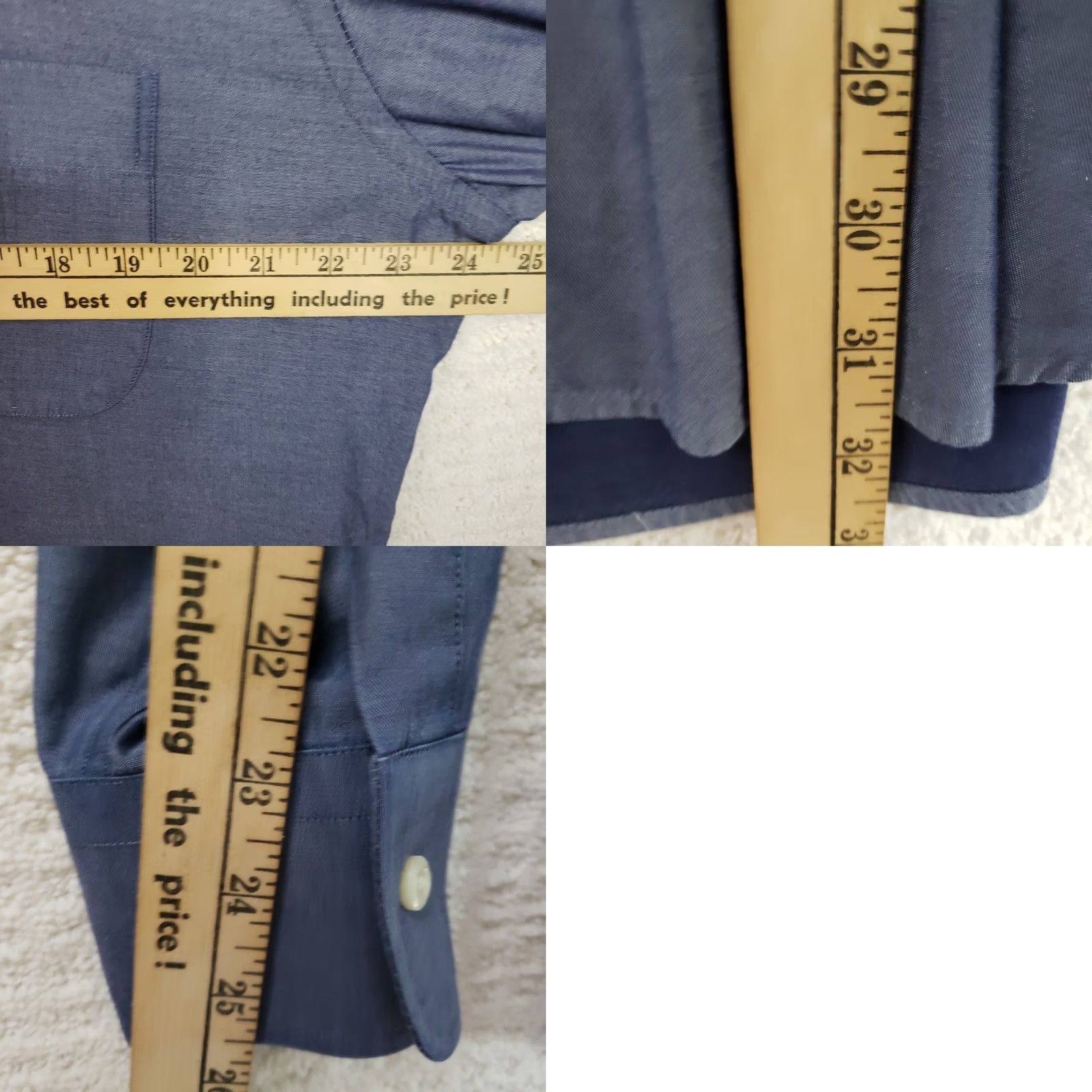 Peter Millar VINTAGE? Peter Millar Dress Shirt Long Sleeve Button Down Mens L Blue Career Wear Size 42R - 9 Thumbnail