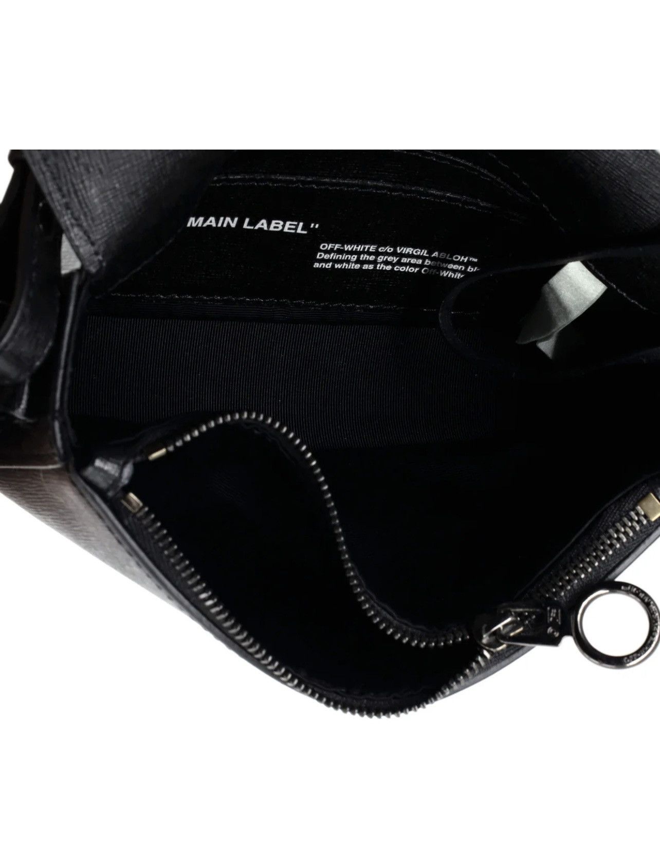 Off-White Binder Clip Flap Bag Striped Leather Cross Body Bag Size ONE SIZE - 3 Thumbnail