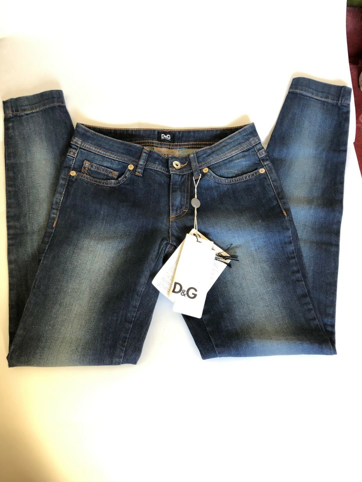 Dolce & Gabbana D & G Stone Washed Tight Jeans 23 Cotton Slim Made Italy Size 23" - 1 Thumbnail