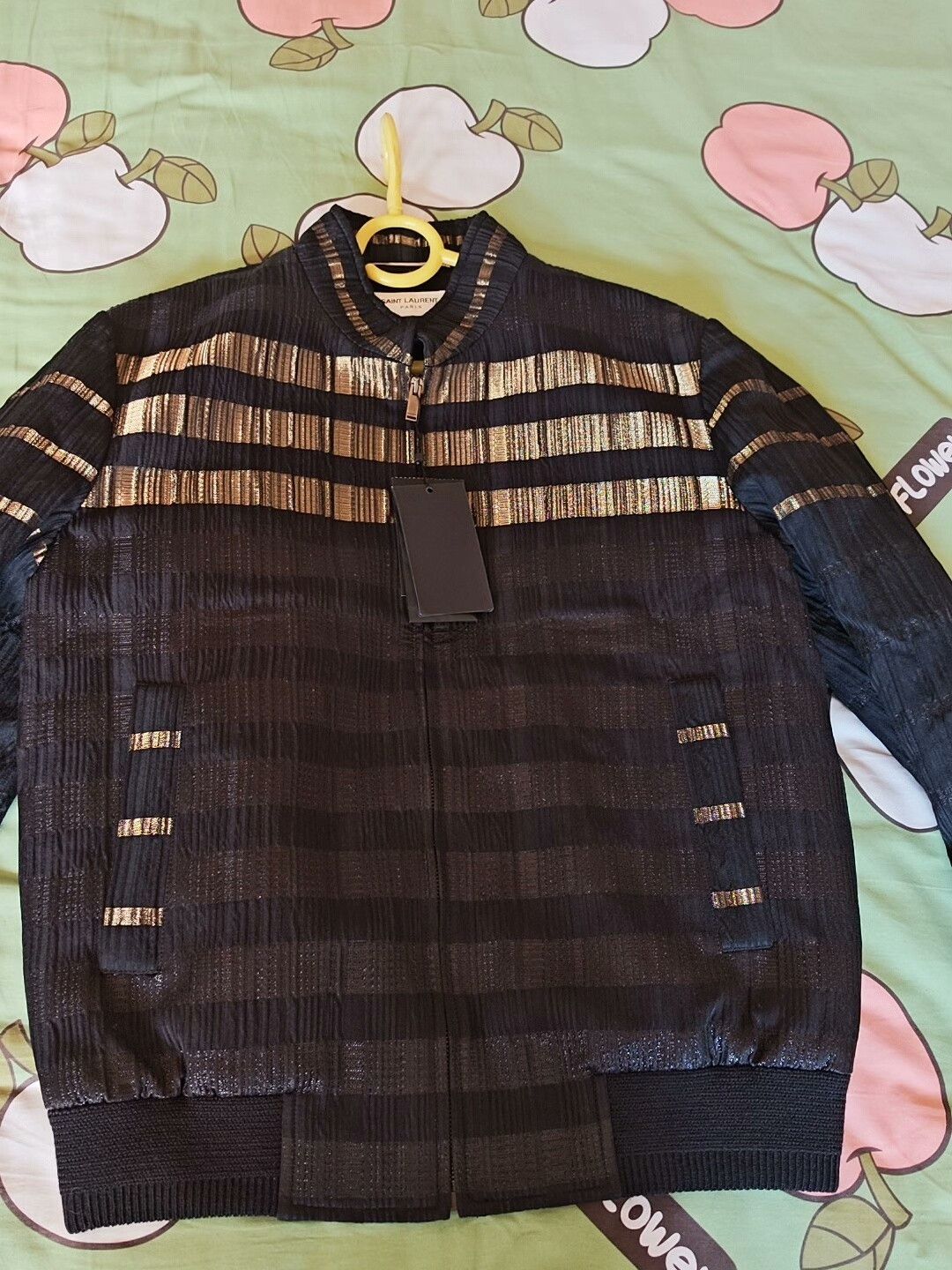 Saint Laurent Paris Saint Laurent Black Gold Stripe Jacket Size US S / EU 44-46 / 1 - 1 Thumbnail