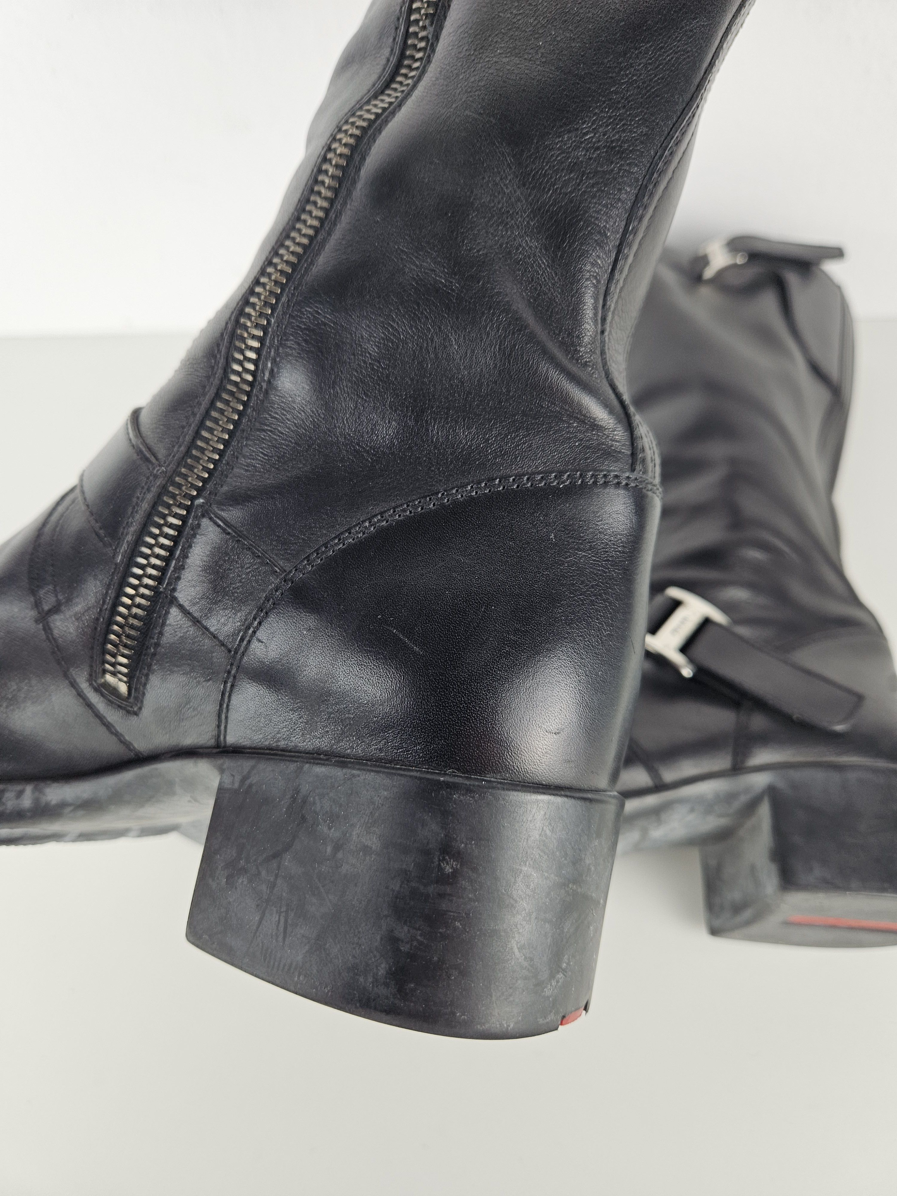 Prada Archive Prada leather buckled riding boots Size US 9 / IT 39 - 18 Thumbnail