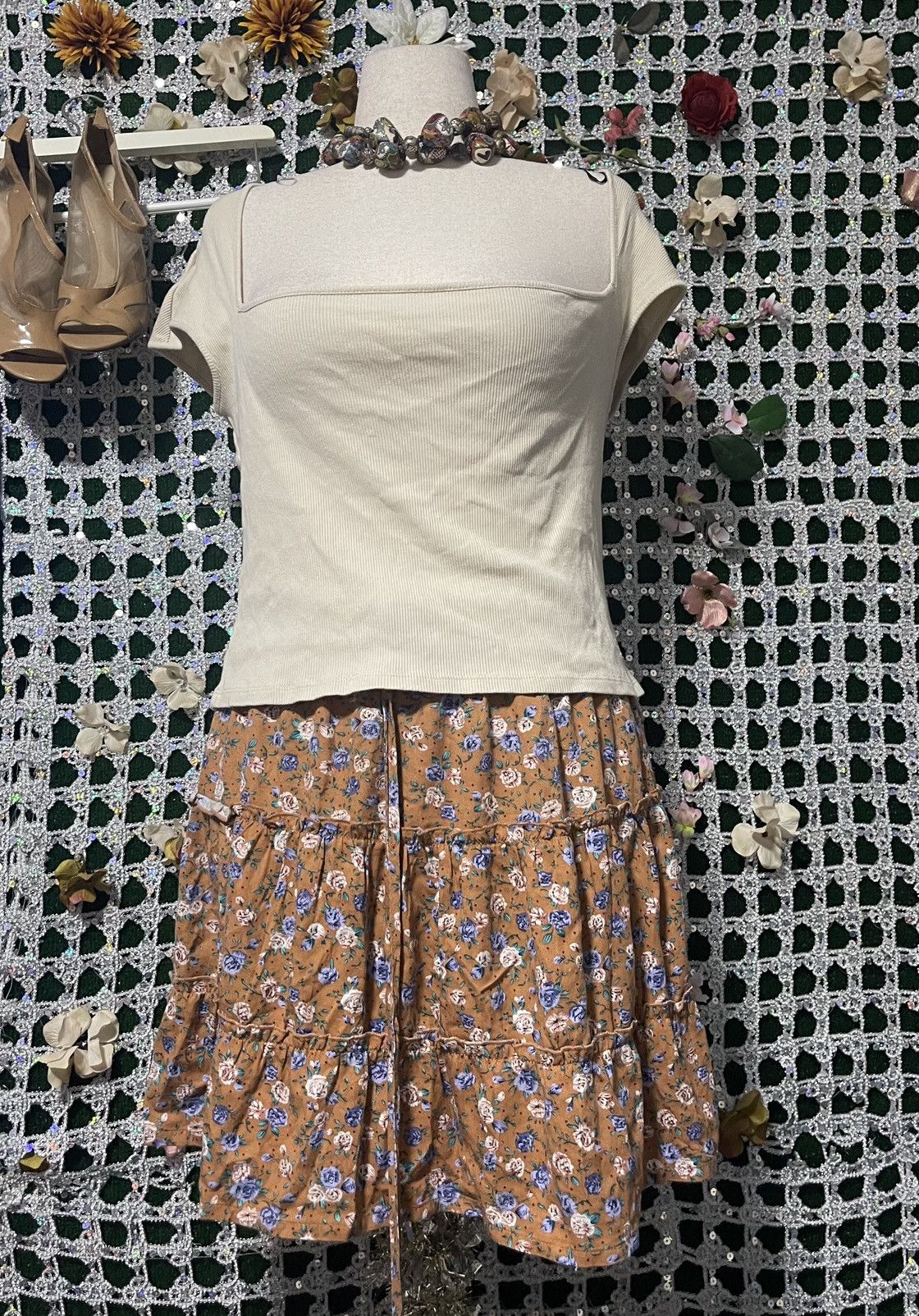Other Cream ribbed halter top Size M / US 6-8 / IT 42-44 - 1 Thumbnail