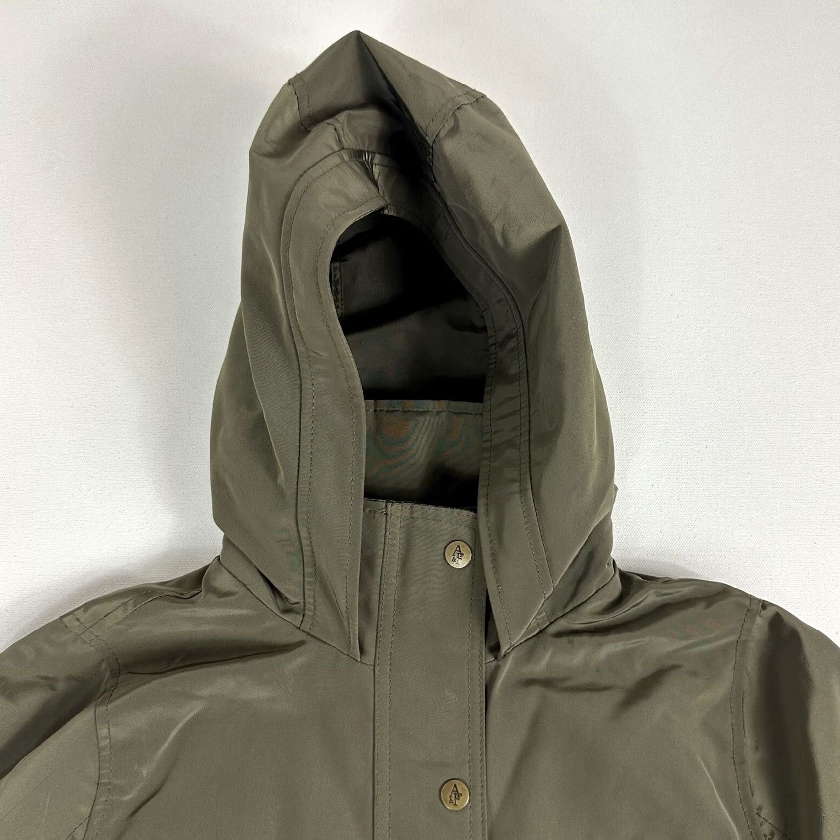 Abercrombie & Fitch Abercrombie & Fitch Womens S Hooded Technical Water Wind Resistant Jacket Coat Jacket Weatherproof Green Regular S Womens Size S / US 4 / IT 40 - 4 Thumbnail