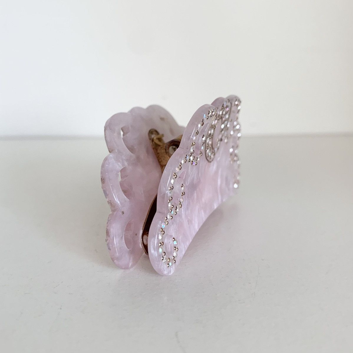 Vintage Vintage large pink crystal hair claw clip Size ONE SIZE - 12 Thumbnail