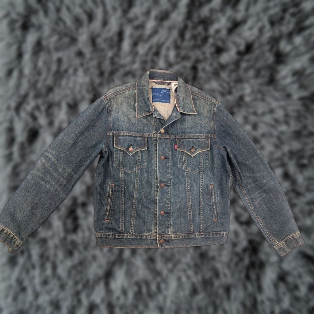 Levi's VINTAGE Levi's Trucker Jacket Slim Selvedge 90s Denim Blue Jacket Mens L XS? Size US L / EU 52-54 / 3 - 1 Thumbnail