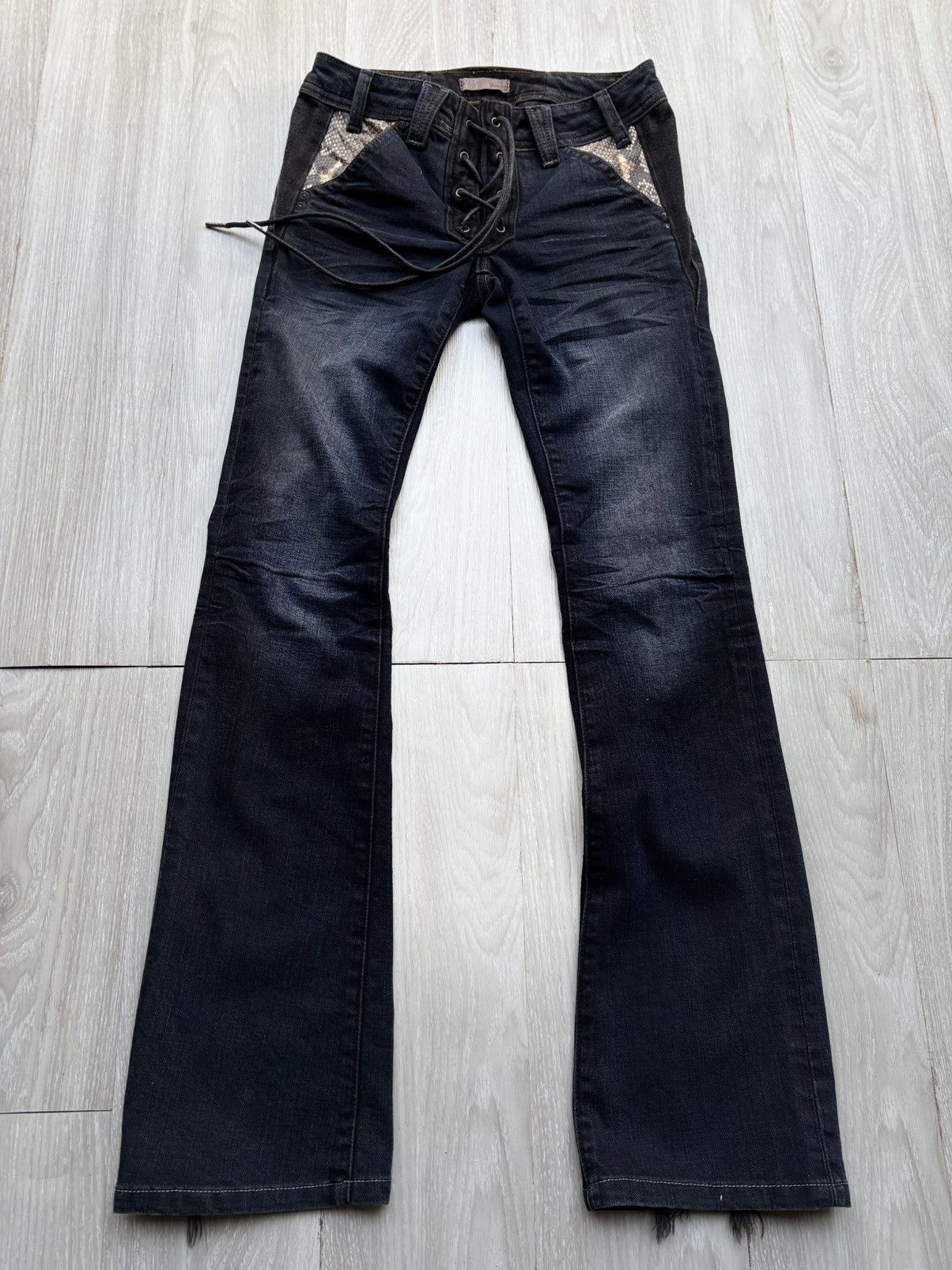 00s tornado mart flare denim レースアップ お兄系 00s Tornado Mart Archive Lace up Flared Denim Pants Tornado