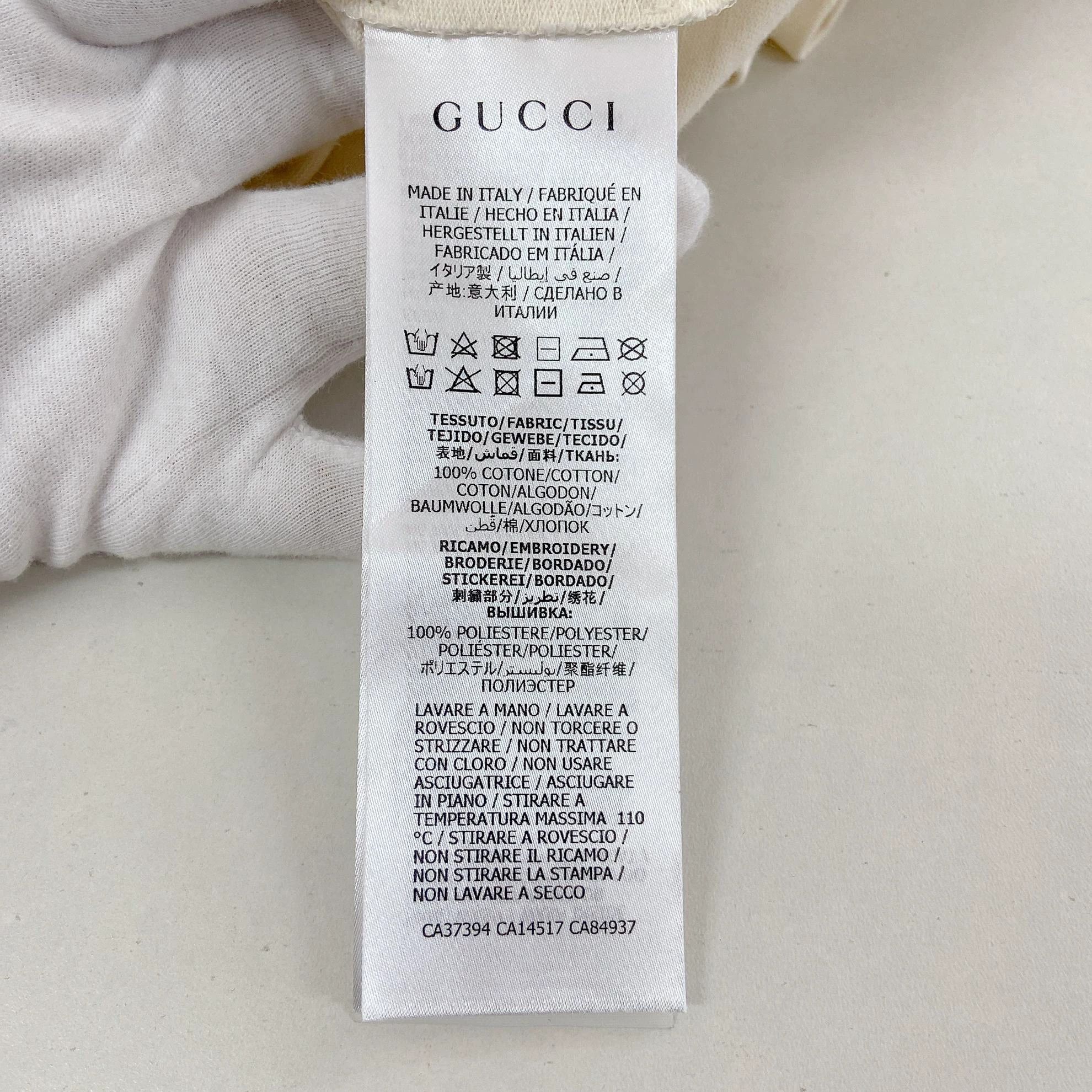 Gucci Gucci Beige Embroidered T-shirt S Size US S / EU 44-46 / 1 - 7 Thumbnail