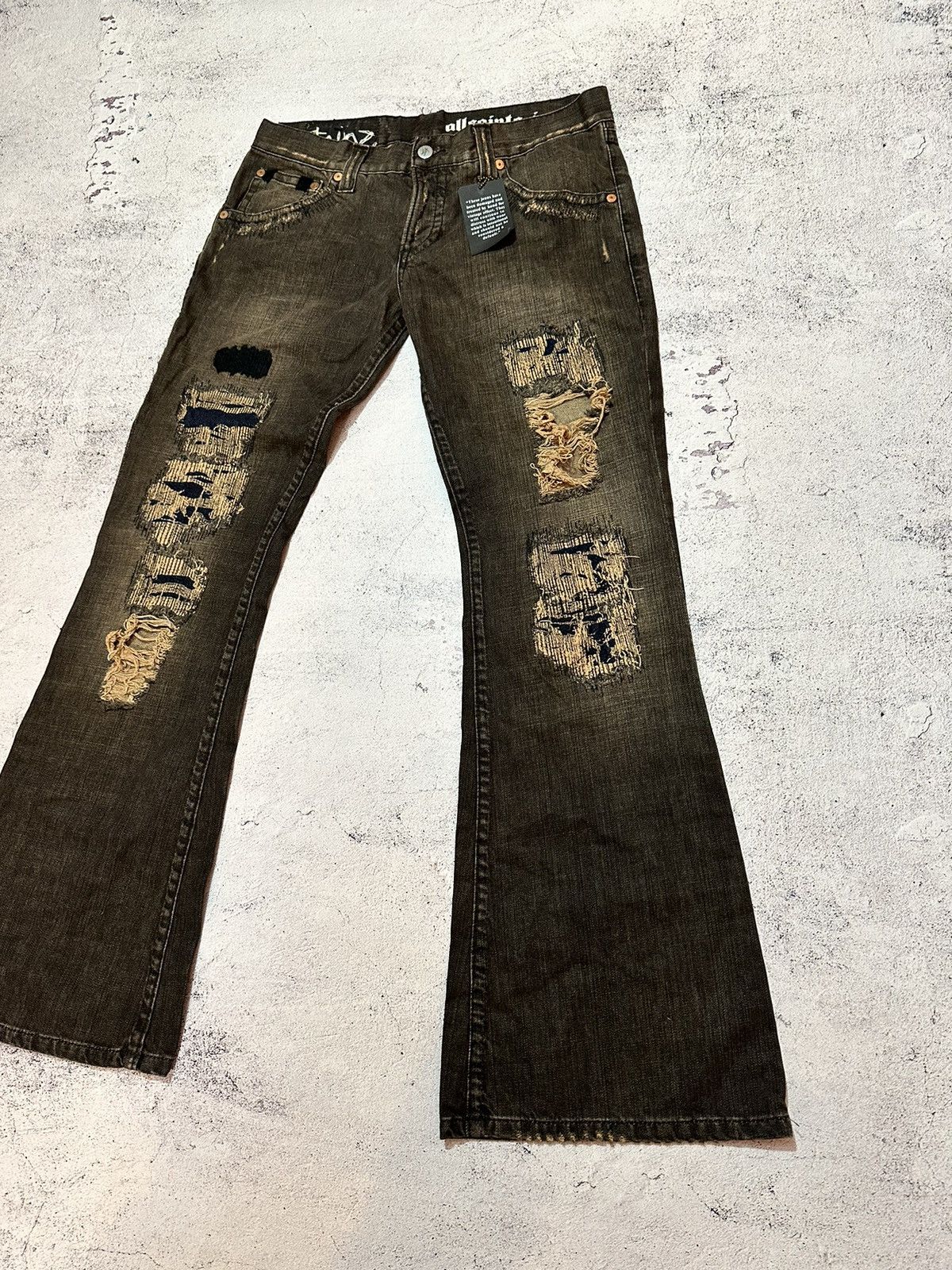 Allsaints × Japanese Brand 90s 🔥🔥 Vintage Allsaints distressed Japanese pants jeans Size 30" / US 8 / IT 44 - 2 Thumbnail