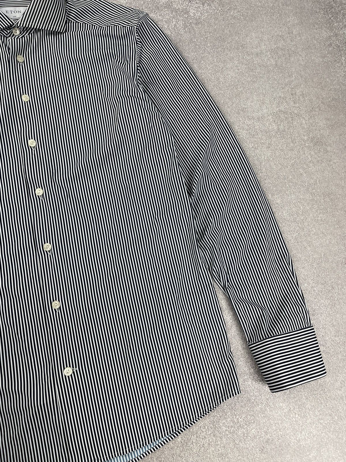 Eton Eton Slim Stripped Long Sleeve Shirt Size 40 15 3/4 Size US M / EU 48-50 / 2 - 2 Thumbnail