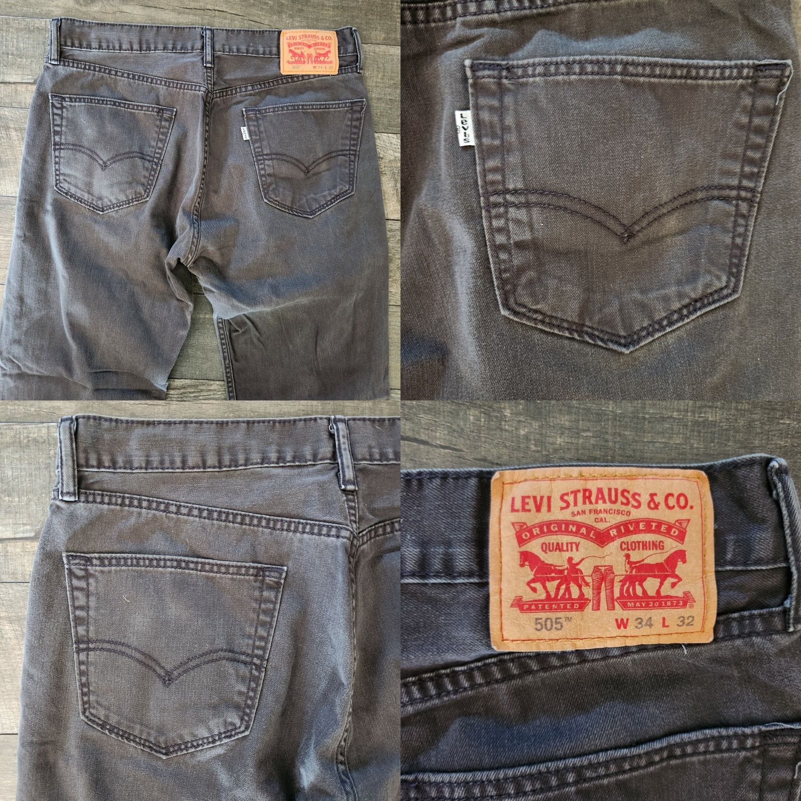 Levi's Levi's 505 Jeans Men 34X32 Regular Straight Denim Gray Tab Size US 34 / EU 50 - 8 Thumbnail