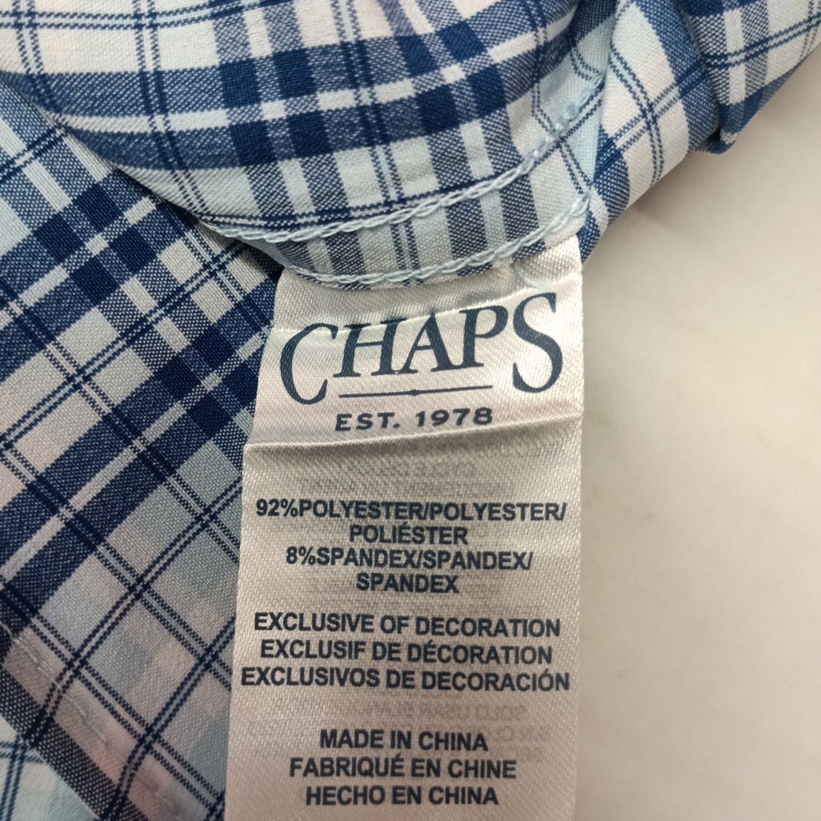 Chaps Chaps Performance Woven Shirt Men's Size 2XL Blue Stretch Size US XXL / EU 58 / 5 - 7 Thumbnail