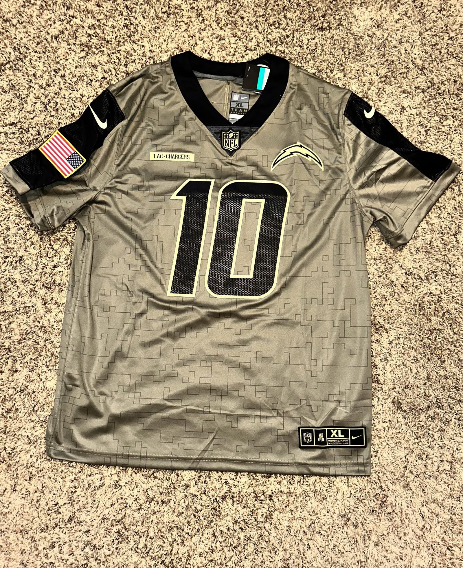 image of Nfl x Nike Herbert Chargers Nike Men 21 Salute To Service Game Jersey in Green (Size XL)