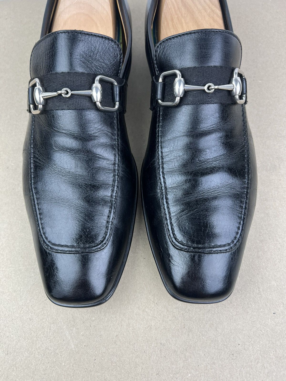 Gucci GUCCI Loafers Leather Slip Ons Shoes HORSEBIT Web Stripe Men Size US 11 / EU 44 - 6 Thumbnail