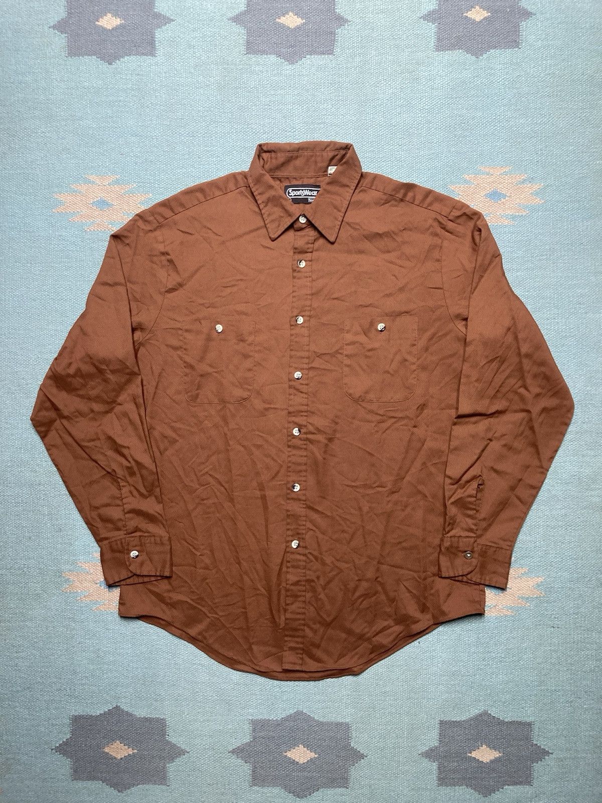Sears × Vintage Vtg 70s button shirt sears sportswear lightweight large Size US L / EU 52-54 / 3 - 1 Thumbnail