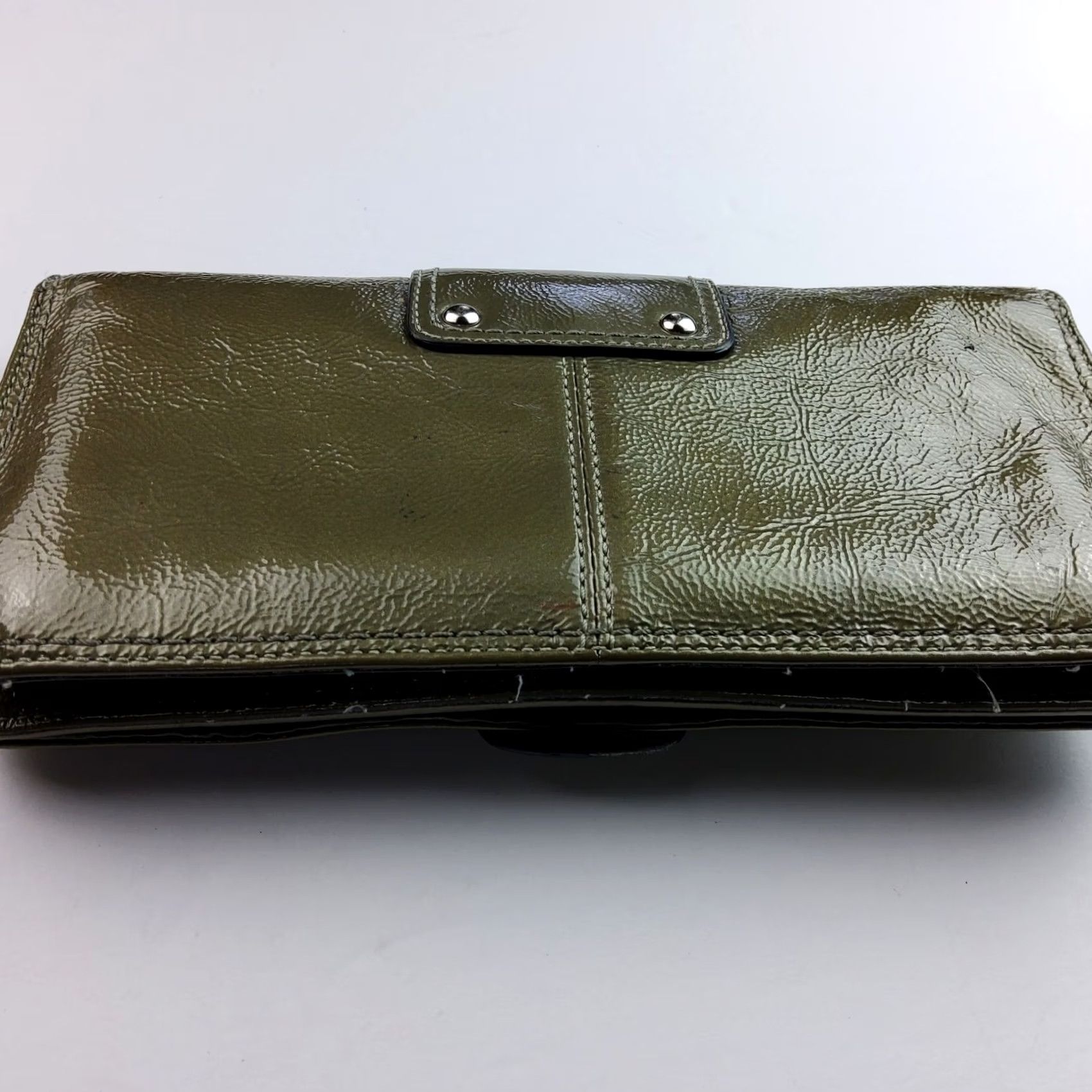 Coach VINTAGE Coach Wallet Wristlet Clutch Leather Buckle Large Organizer Green Womens Size ONE SIZE - 4 Thumbnail