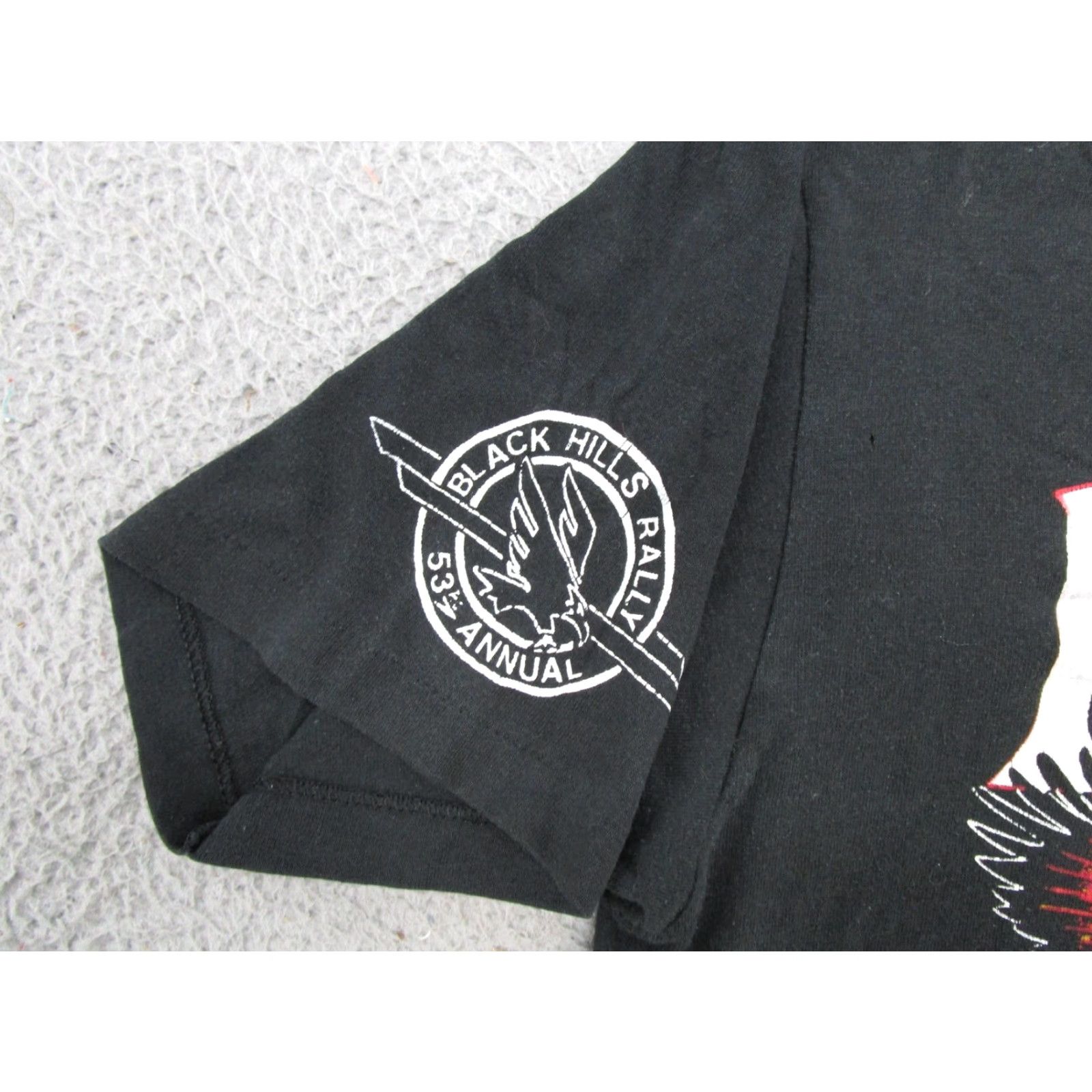 Jerzees VINTAGE Sturgis 1993 Rally Races Double Sided T-Shirt L Black Jerzees Men Shirt Size US L / EU 52-54 / 3 - 5 Thumbnail