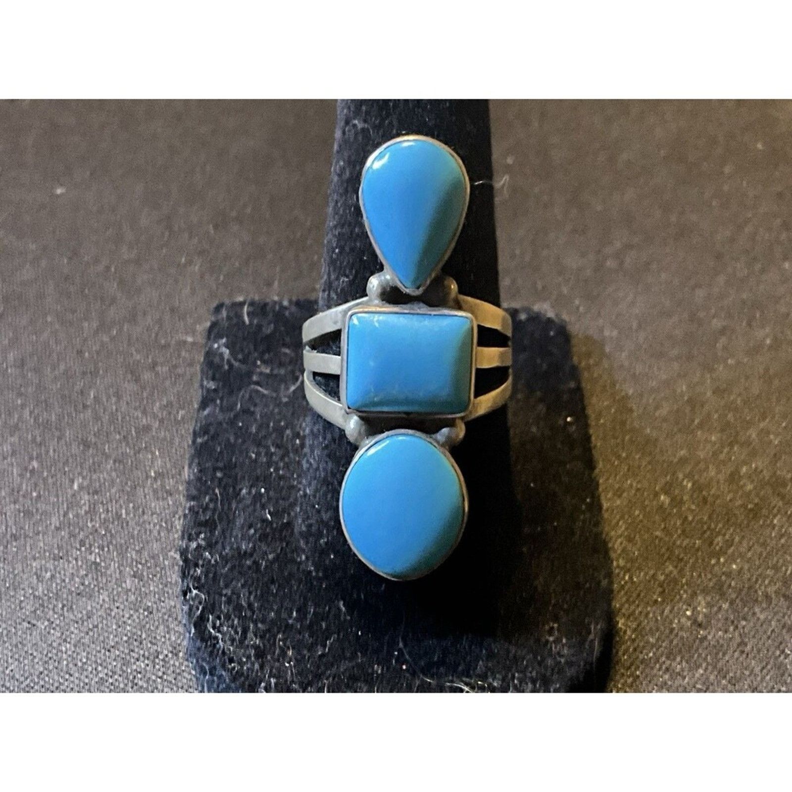 Other Sterling 925 Trio Turquoise Navajo Ring Size 7 Size ONE SIZE - 1 Thumbnail