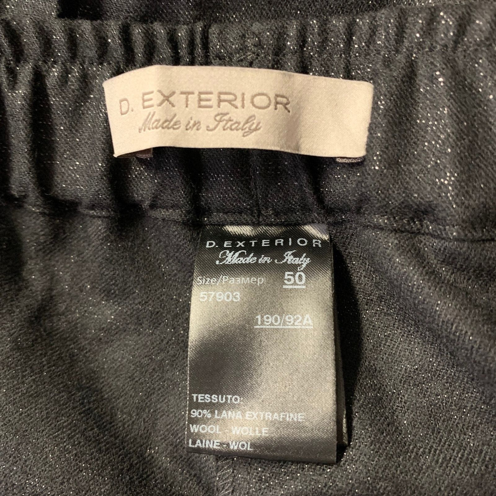 D.Exterior D. EXTERIOR Size 14 Black Glitter Wool Polyester Pants Size US 32 / EU 48 - 4 Thumbnail