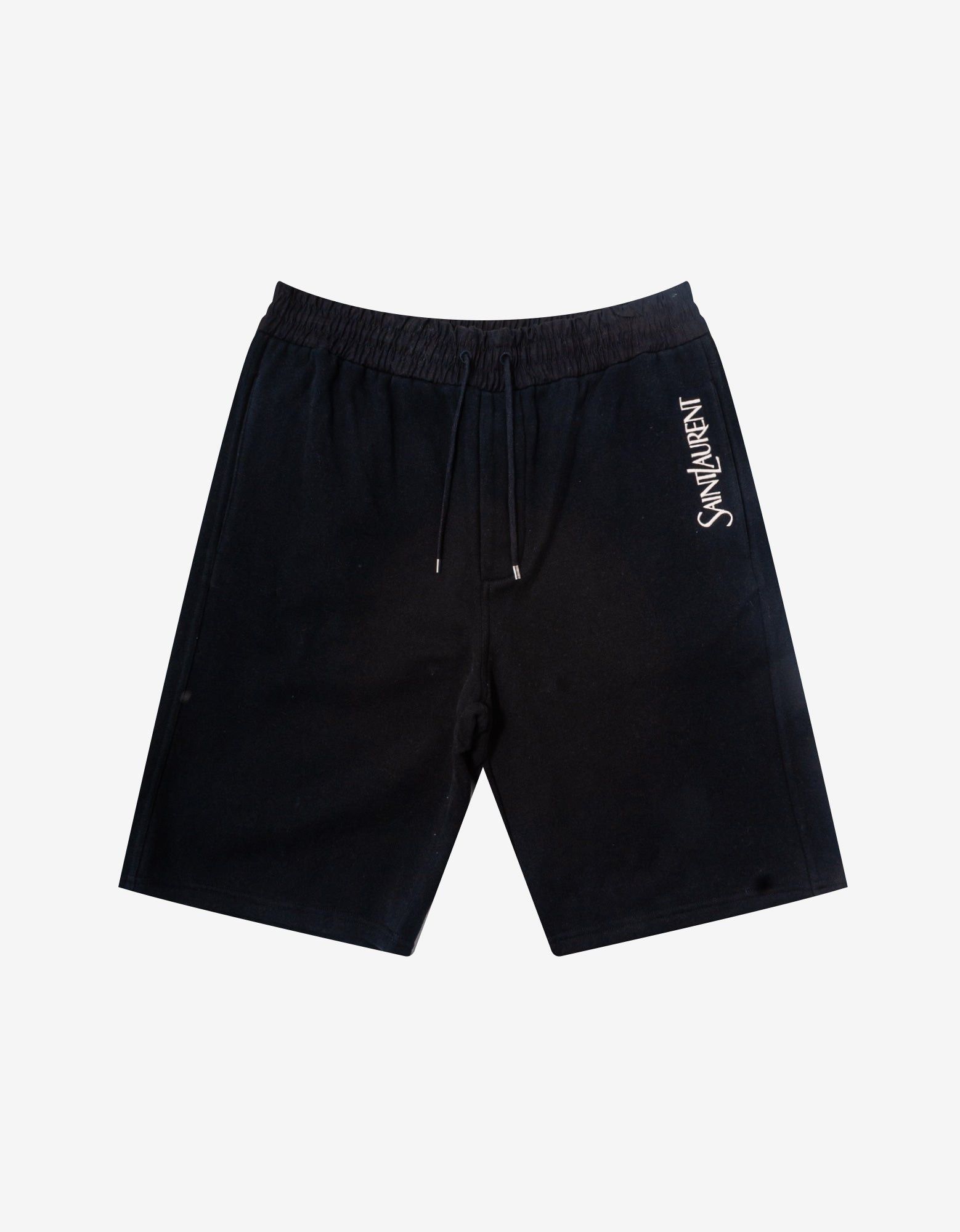 Saint Laurent Paris Black Logo Sweat Shorts | Grailed