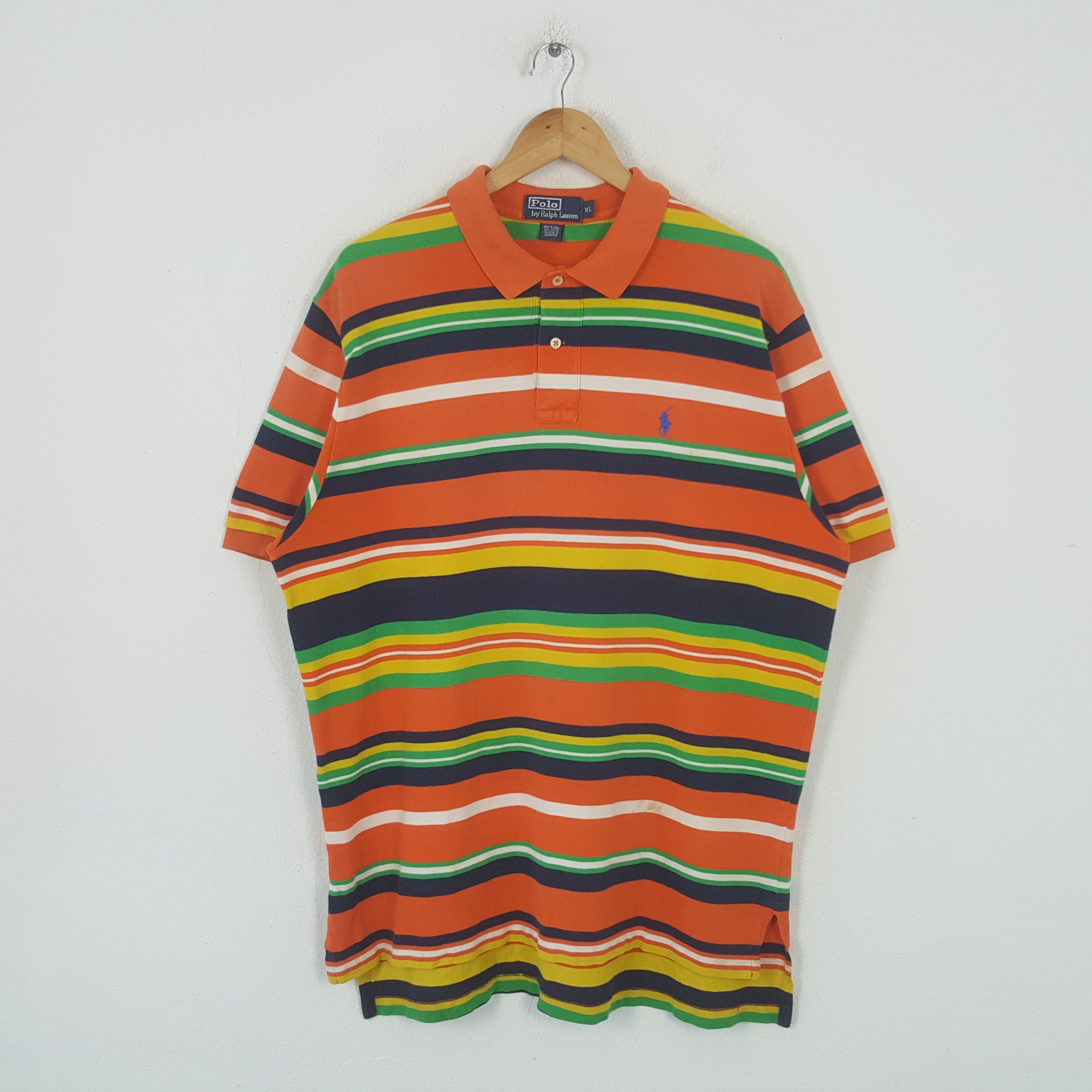 Polo Ralph Lauren Vintage Polo Ralph Lauren American Stripes Polos RR11 Size US XL / EU 56 / 4 - 1 Thumbnail