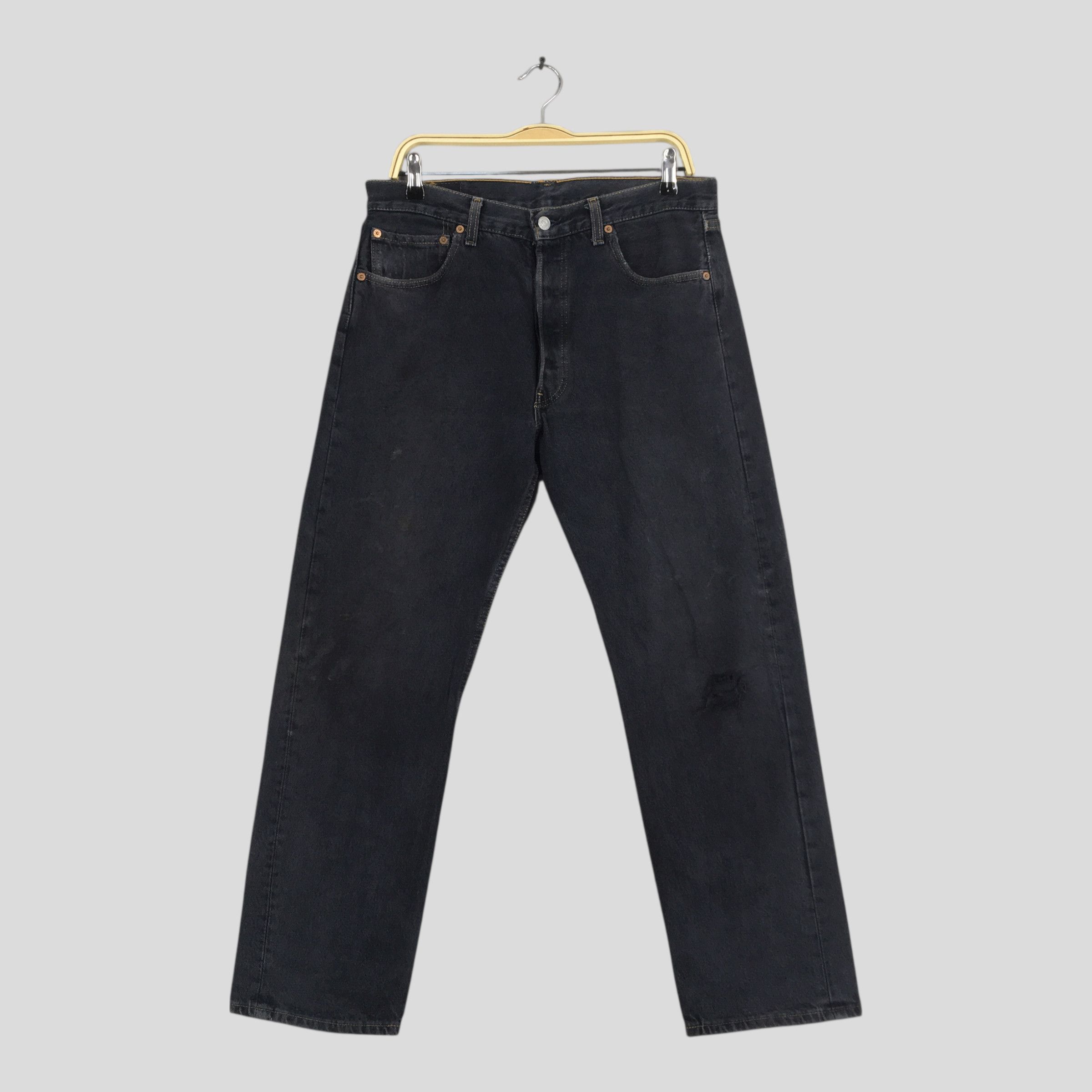 Size 33x29 Vintage 90s Levi's 501 Black Stonewash Jeans