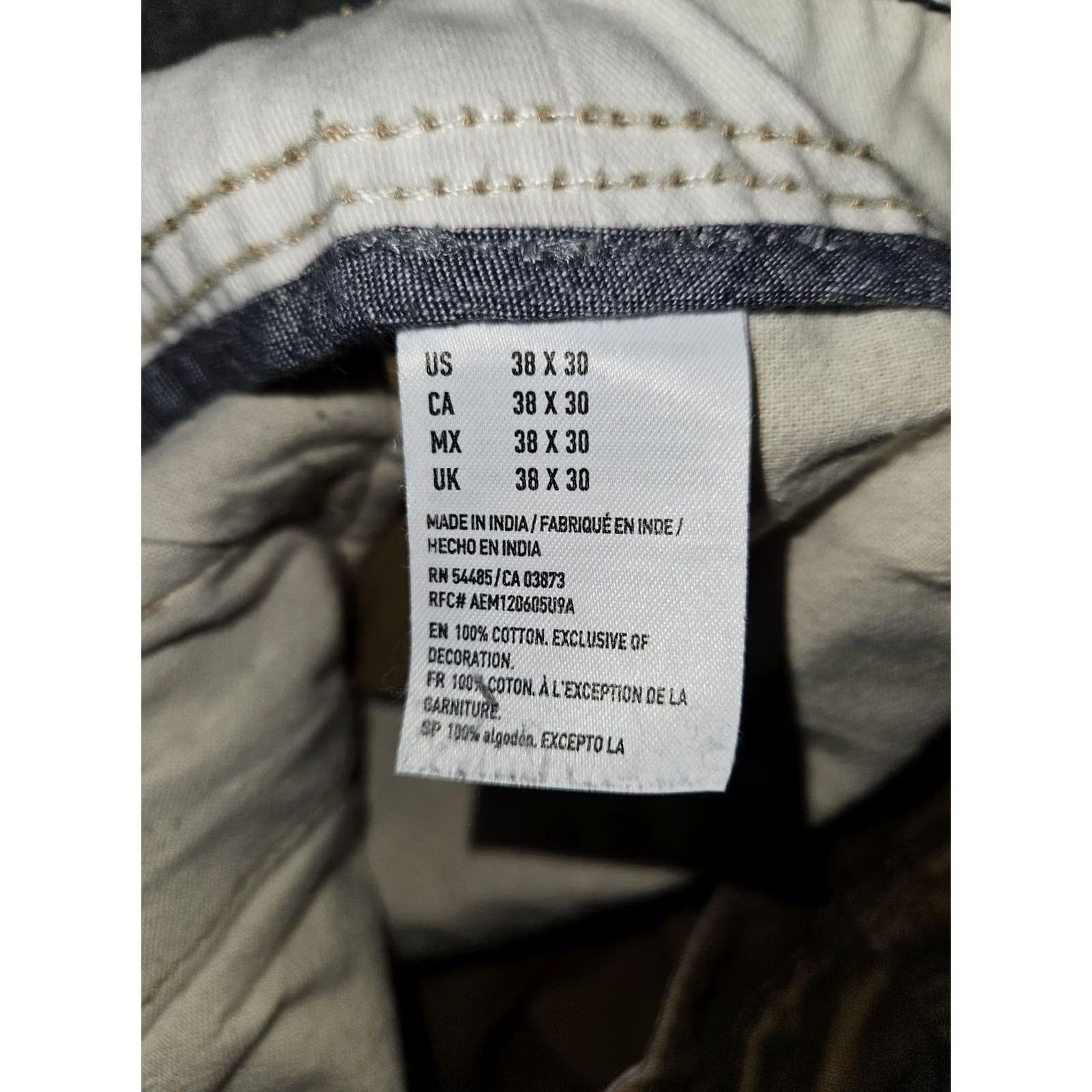 American Eagle Outfitters VINTAGE? no — American Eagle Pants Mens 38x30 Beige Relaxed Straight Chino Cotton Casual Size US 38 / EU 54 - 4 Thumbnail